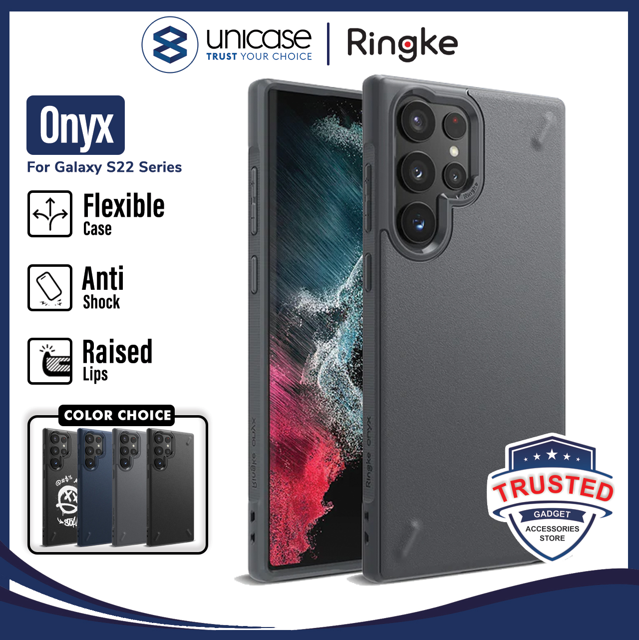 Case Samsung Galaxy S22 Ultra / Plus Ringke Onyx TPU Softcase Casing