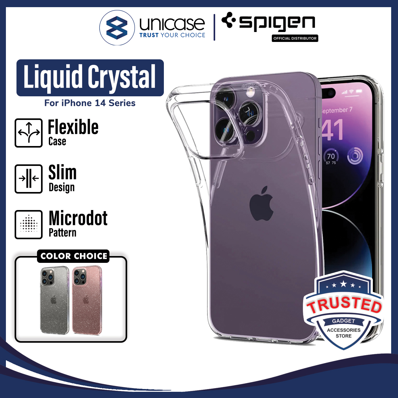 Spigen iPhone 14 Pro Max Case Liquid Crystal - Crystal Clear ACS04809