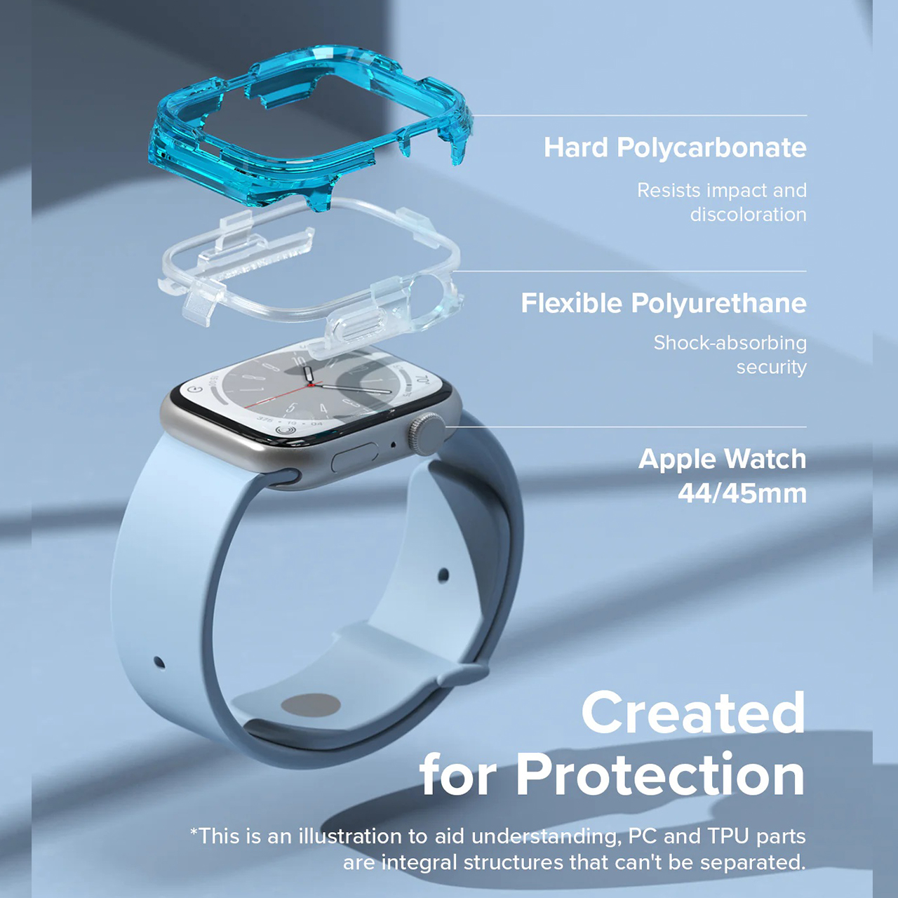 Case Apple Watch Series 9/8/7/SE 45/44mm Ringke Fusion Bumper Casing
