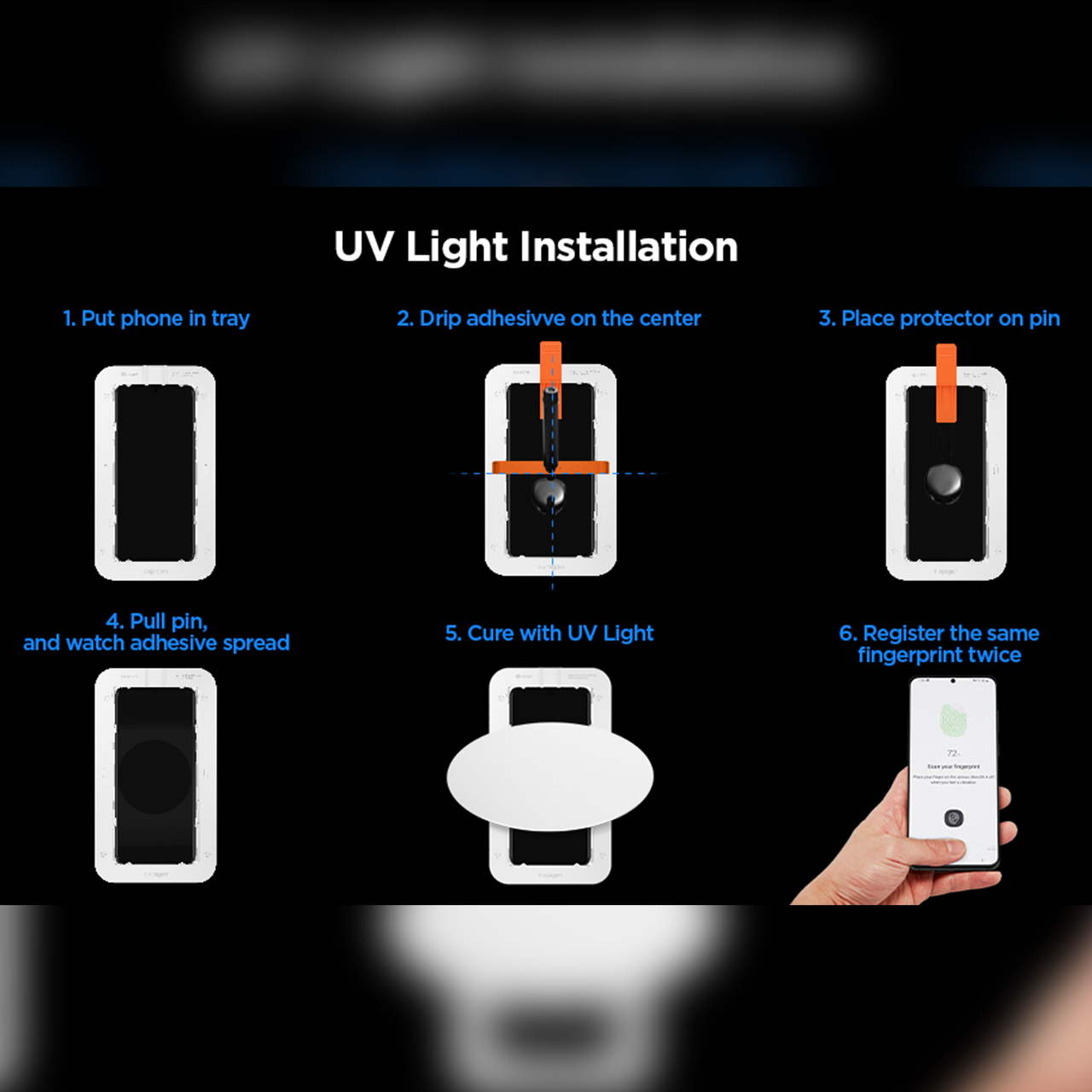Tempered Glass UV Samsung Galaxy S23 Ultra Plus Spigen Platinum Tray