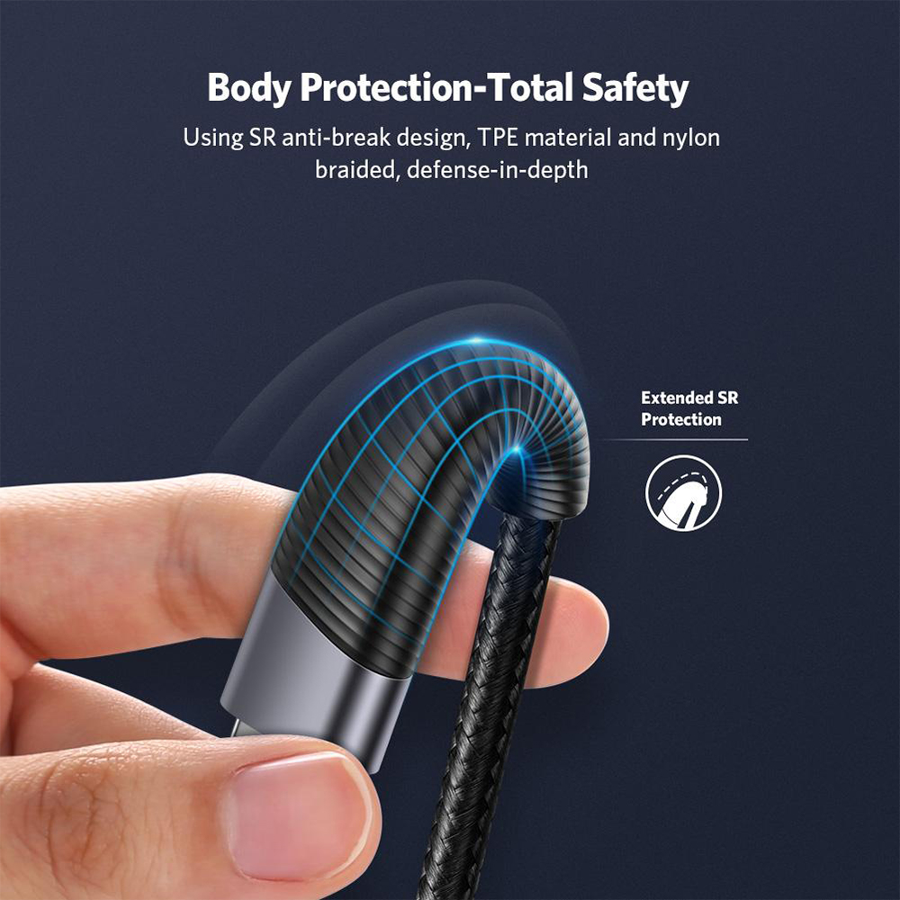 UGREEN Kabel Charger USB C - USB A Braided 2m - Black ED022 60206