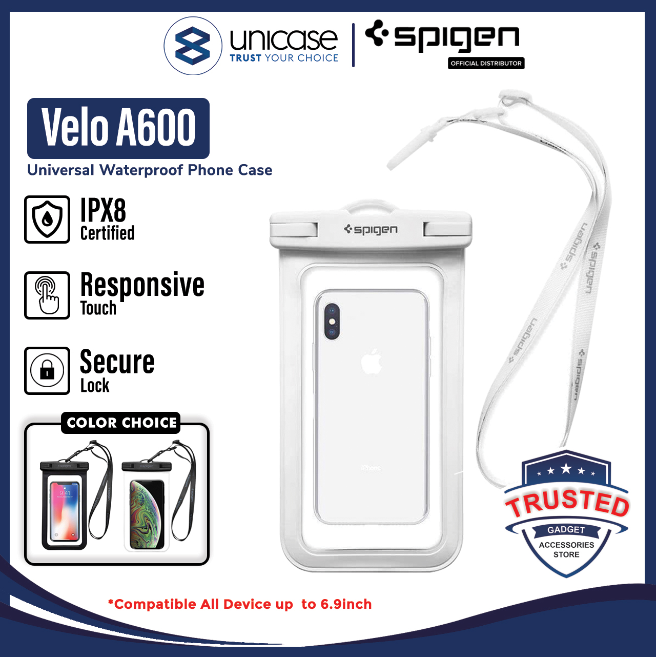 Spigen Velo A600 Universal Waterproof Phone Case 6 inch