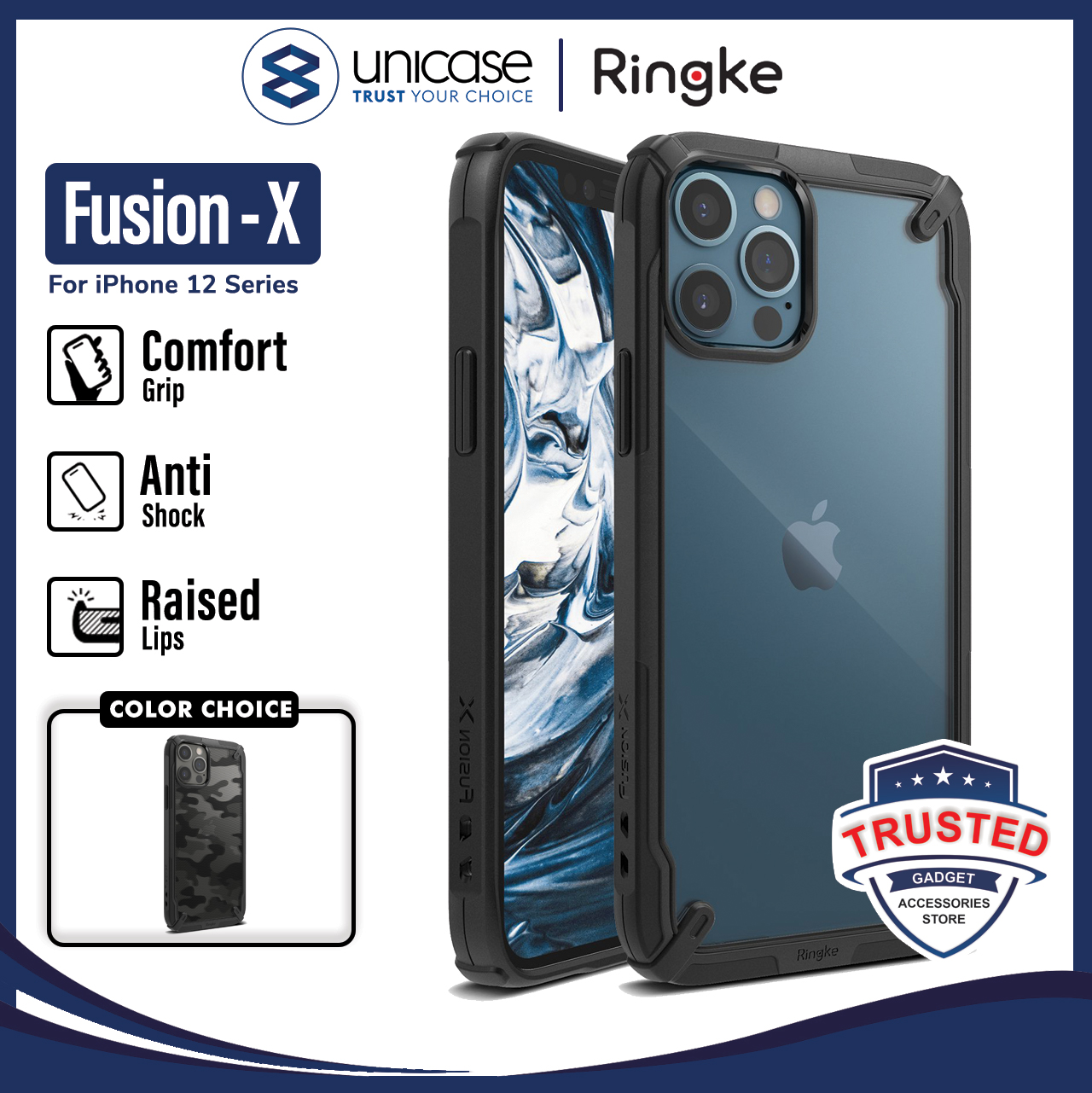 Ringke iPhone 12 Pro Max FUSION X - Black FUAP0025