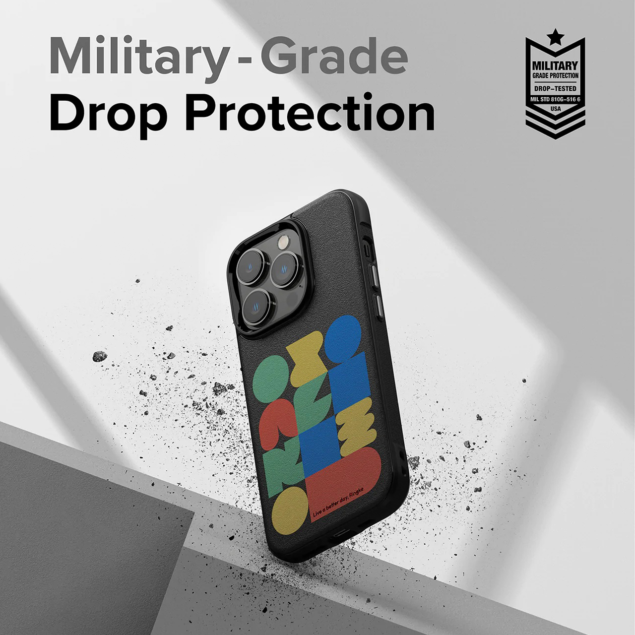 Case iPhone 14 Pro Max Plus Ringke Onyx Black Anti Crack Soft Casing