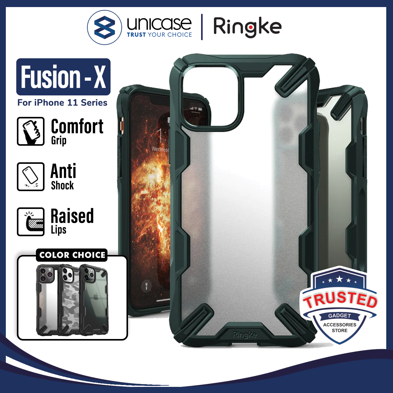 Case iPhone 11 Pro Max / 11 / XS Max / XR Ringke Fusion X Anti Crack Casing