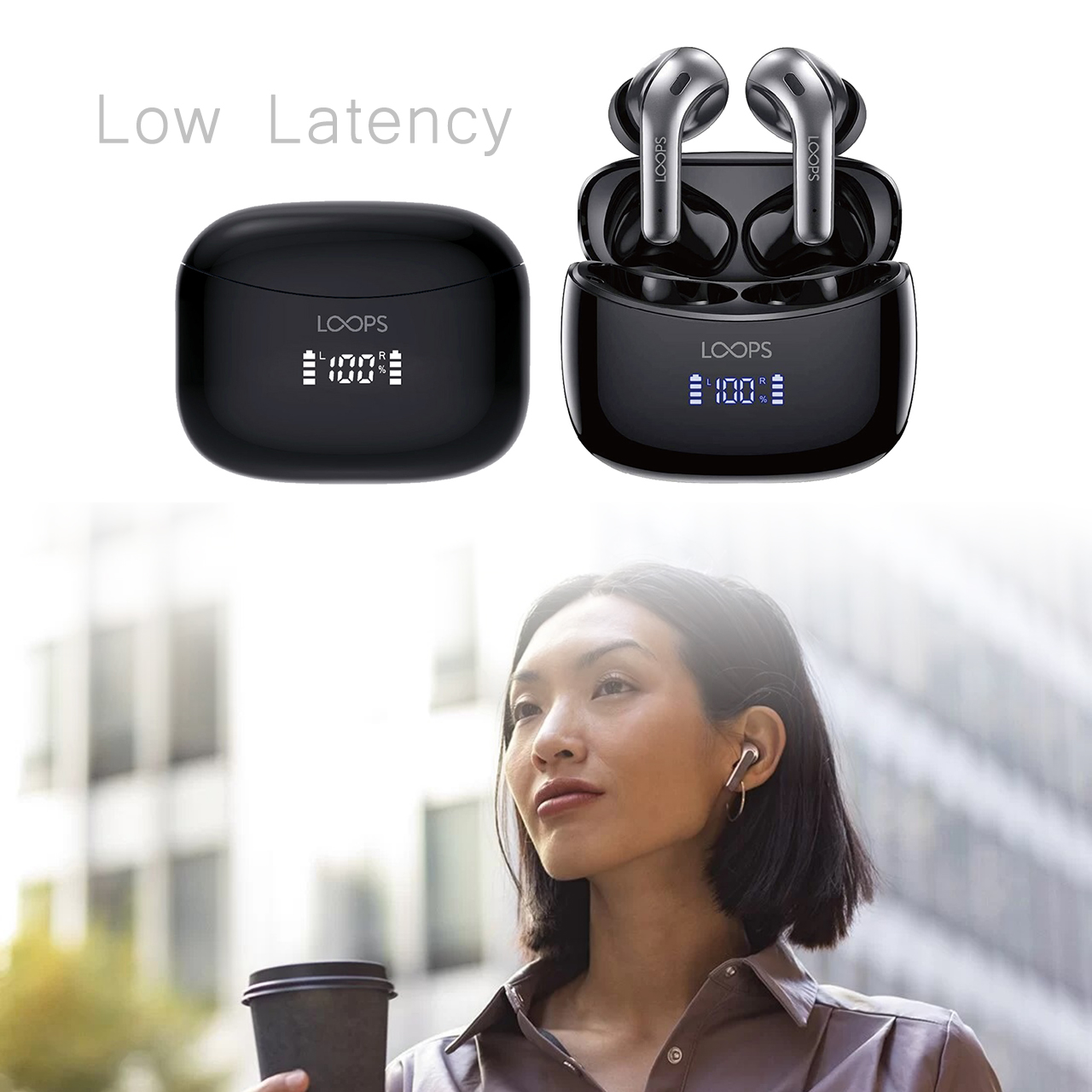 Headset Bluetooth 5.1 TWS LOOPS LED X03 True Wireless Earphone Earbuds