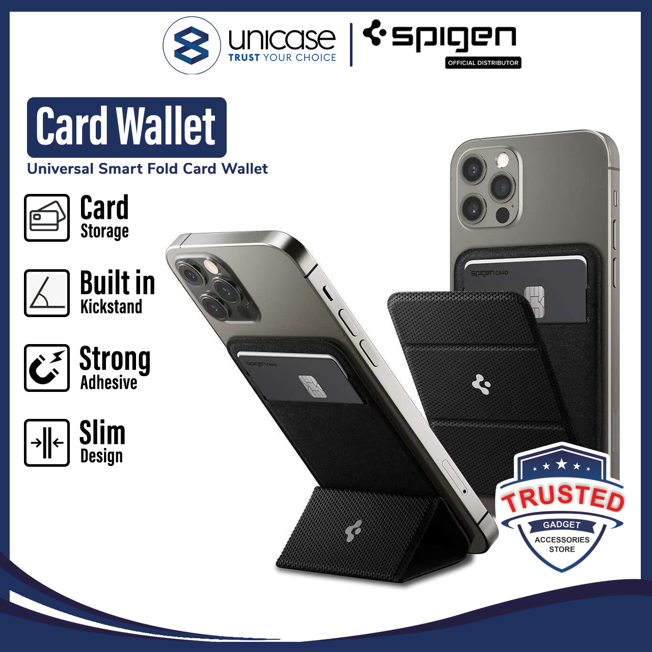 Spigen Card Holder Universal with Stand Smart Fold - Black AMP02834