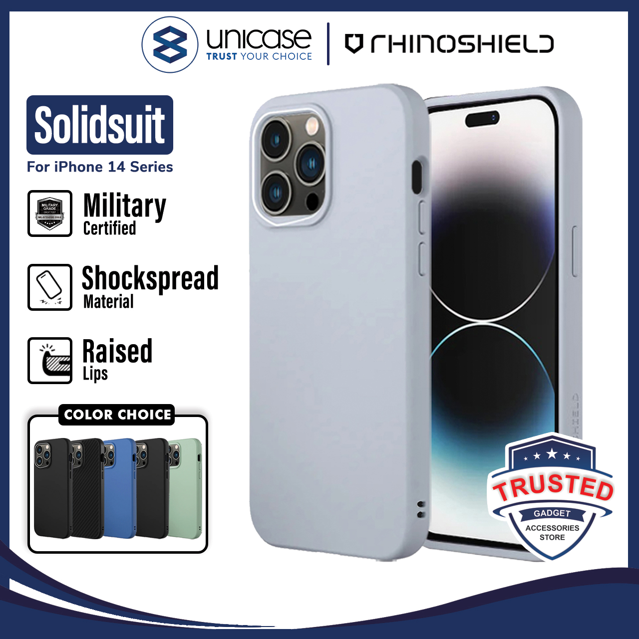 Case iPhone 14 Pro Max Plus Rhinoshield SolidSuit Shockproof Casing