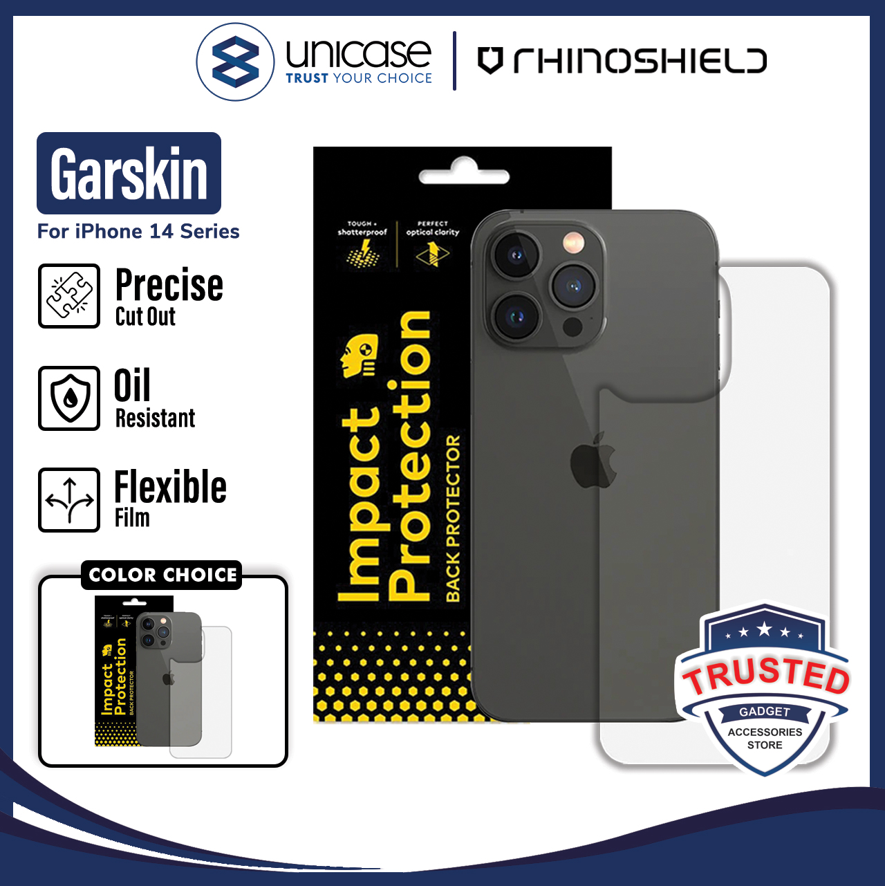 Garskin iPhone 14 Pro Max Plus Rhinoshield Back Skin Anti Gores Clear