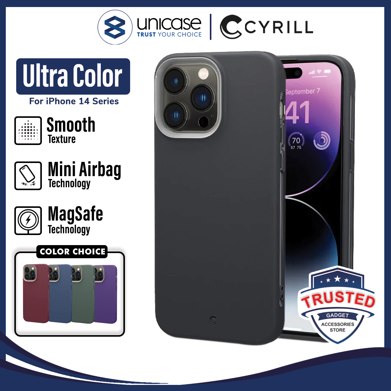 Cyrill iPhone 14 Pro Case Magsafe Ultra Color Mag - Dusk ACS05022