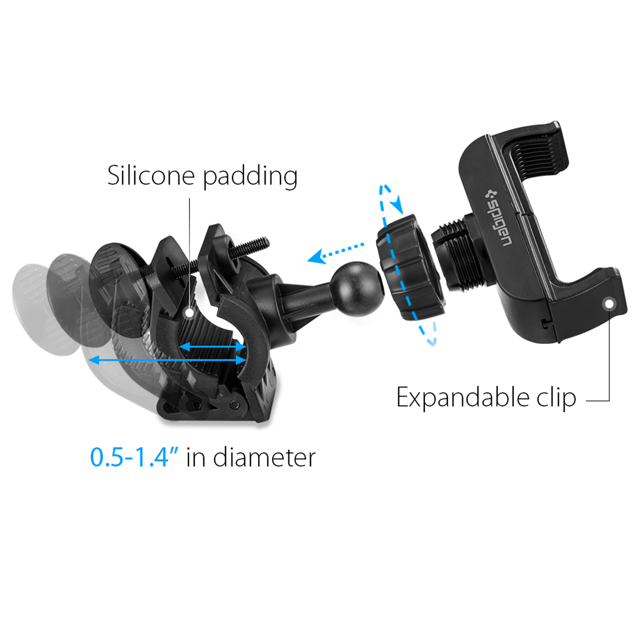 Phone Stand HP Sepeda Spigen A250 Holder Stang Motor Handlebar Mount