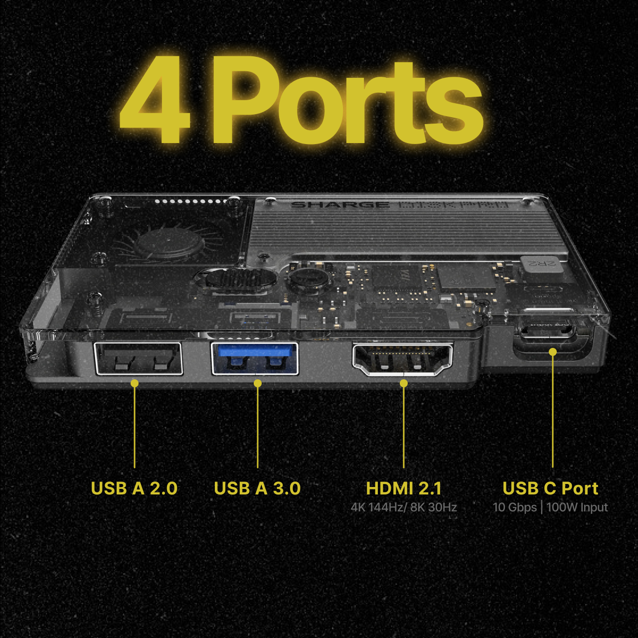 Sharge SSD HUB Magnetic Disk Pro SD003 1TB - Black Yellow YPH-SG-1TB-SPpro-HUA