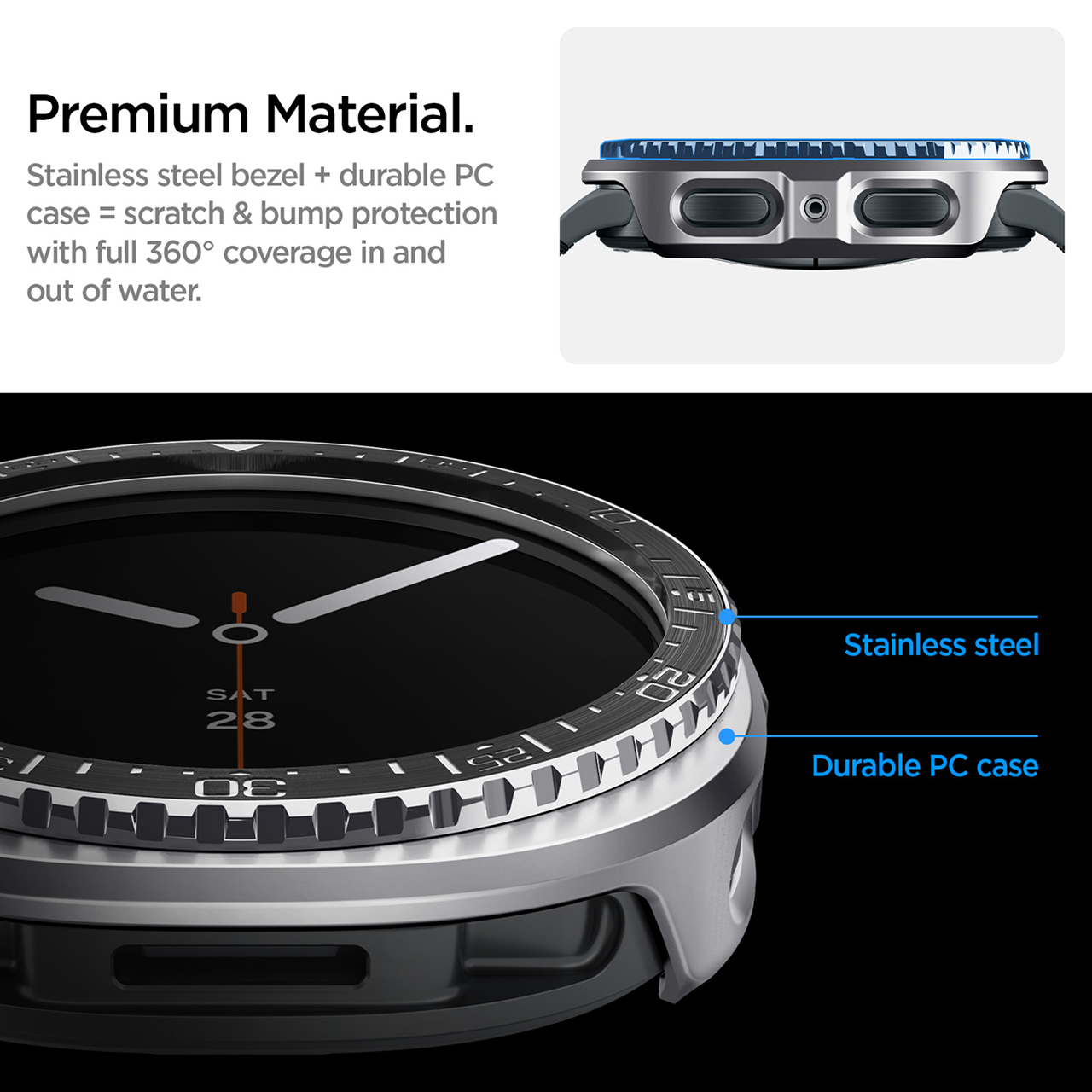 Spigen Galaxy Watch 8 (44mm) Case Bezel Tune Pro Diver - Black ACS10010