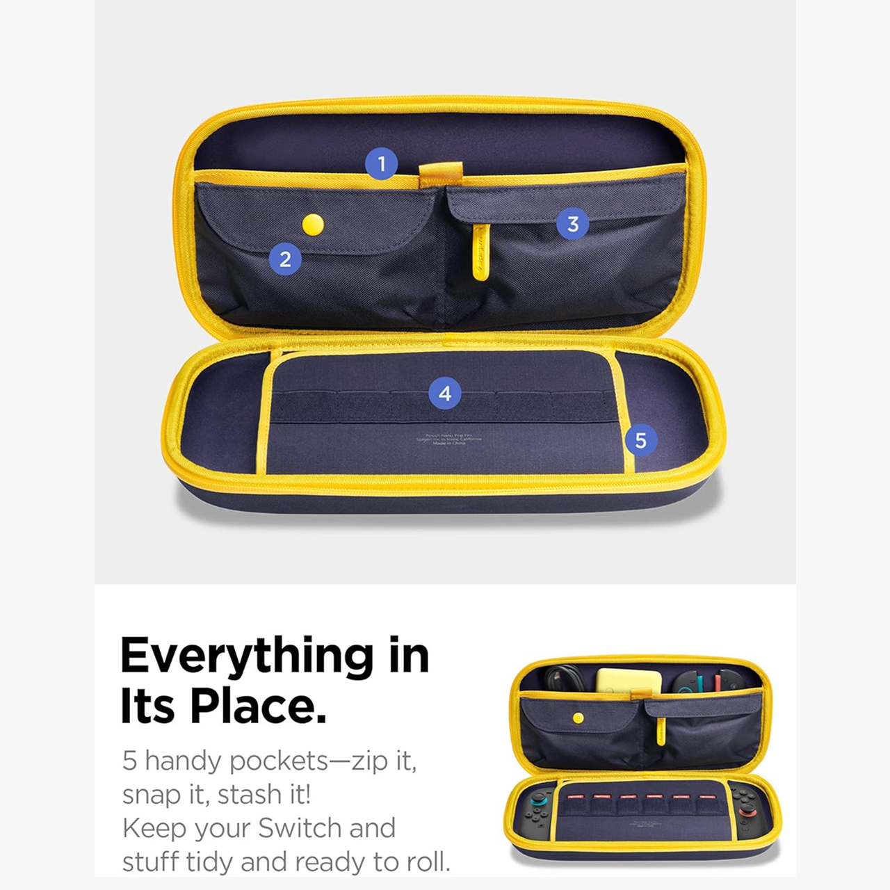 Spigen Nintendo Switch 2 Pouch Nano Pop Pro - Blueberry Navy AGP09565