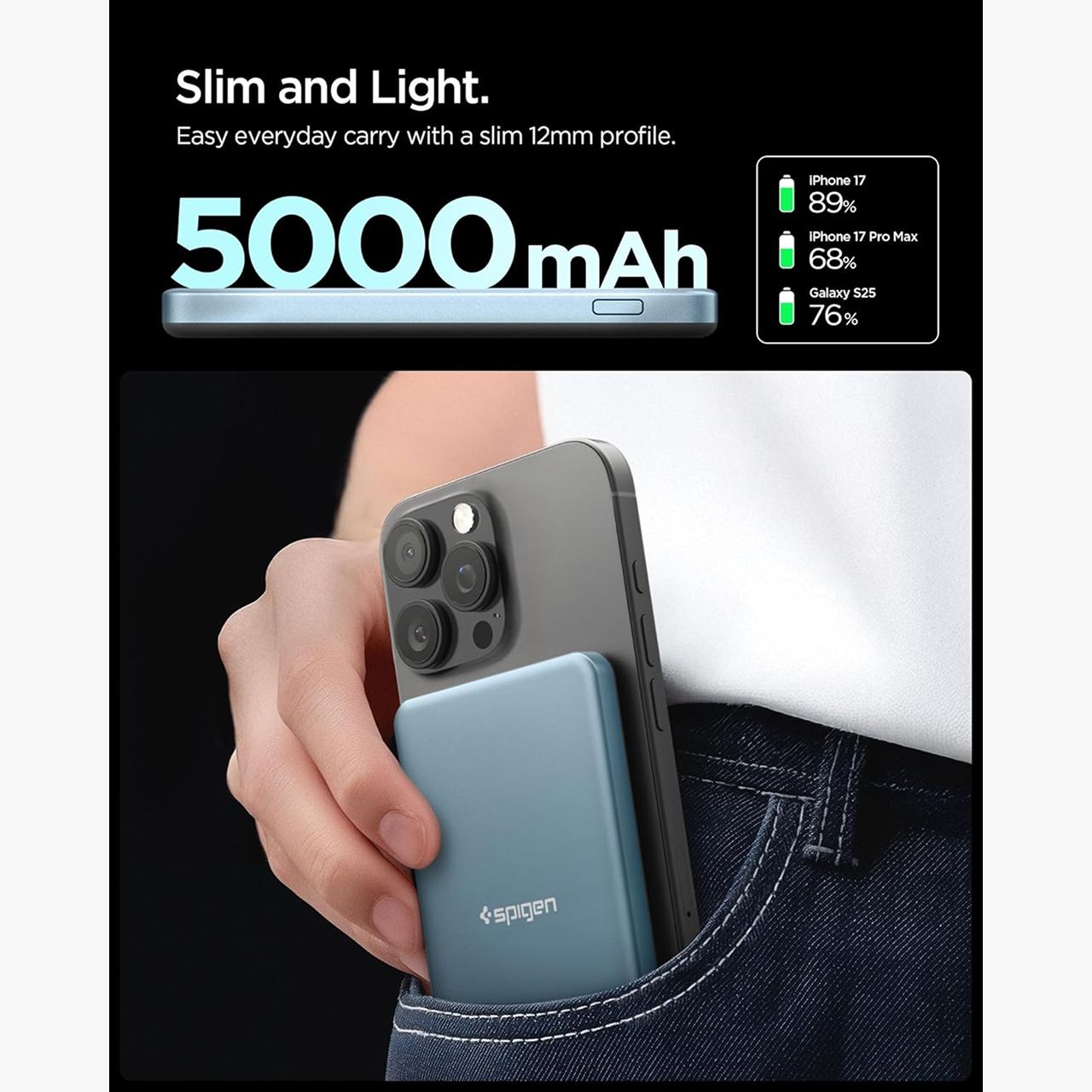 Spigen Powerbank Magsafe Thin Q2 5000mAh Essential MagFit EA2205MQ - TealBlue ABA10194