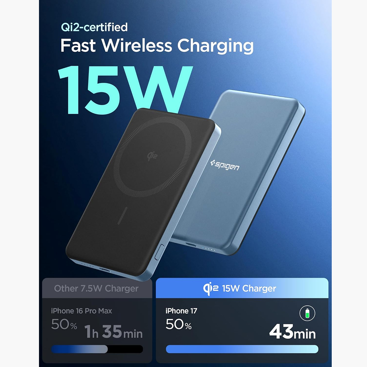 Spigen Powerbank Magsafe Thin Q2 5000mAh Essential MagFit EA2205MQ - TealBlue ABA10194