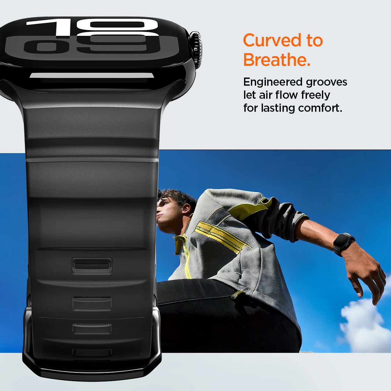 Spigen Apple Watch 49mm / 46mm / 45mm / 44mm / 42mm (Series 3 / 2 / 1) Strap Band WBS2 - Black AMP10508