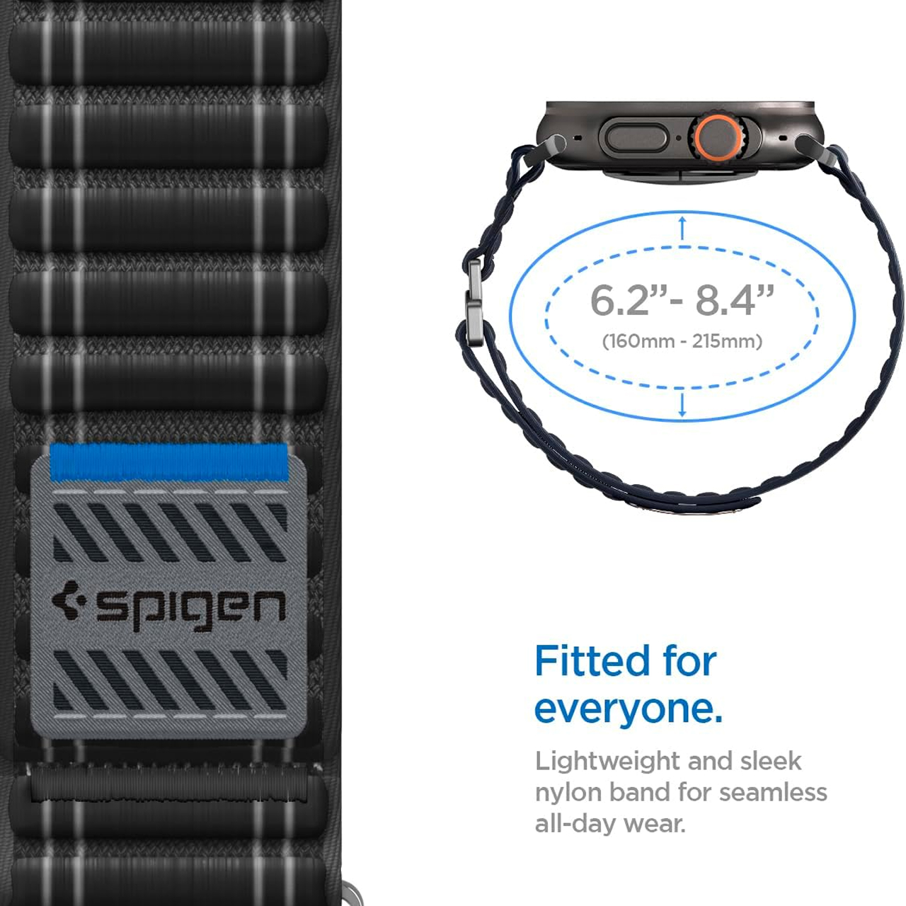 Spigen Apple Watch 49mm / 46mm / 45mm / 44mm / 42mm (Series 3 / 2 / 1) Strap Band WBF0 - Black AMP10141