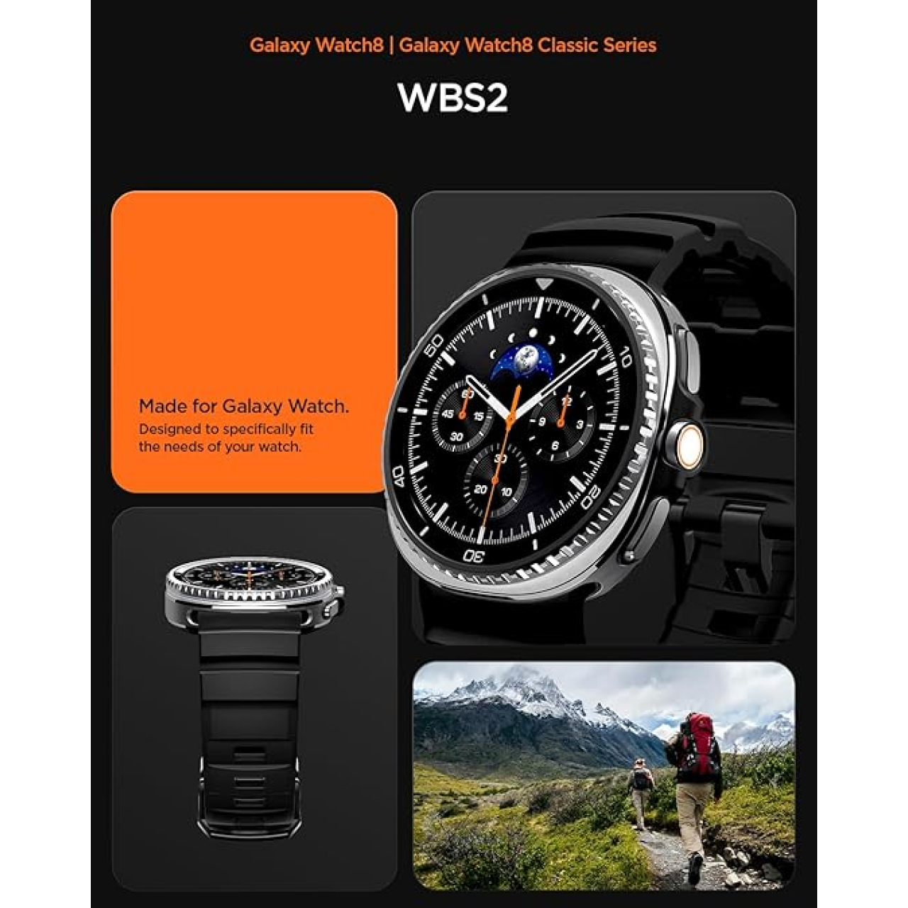 Spigen Galaxy Watch 8 (40 / 44 / 46mm) Strap Band WBS2 - Black AMP10151
