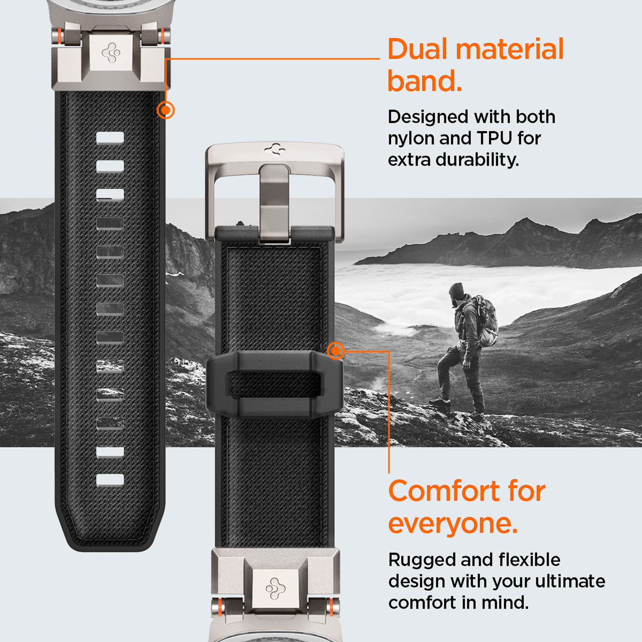 Spigen Galaxy Watch 8 (40 / 44 / 46mm) Strap Band DuraPro Armor - Black AMP10118