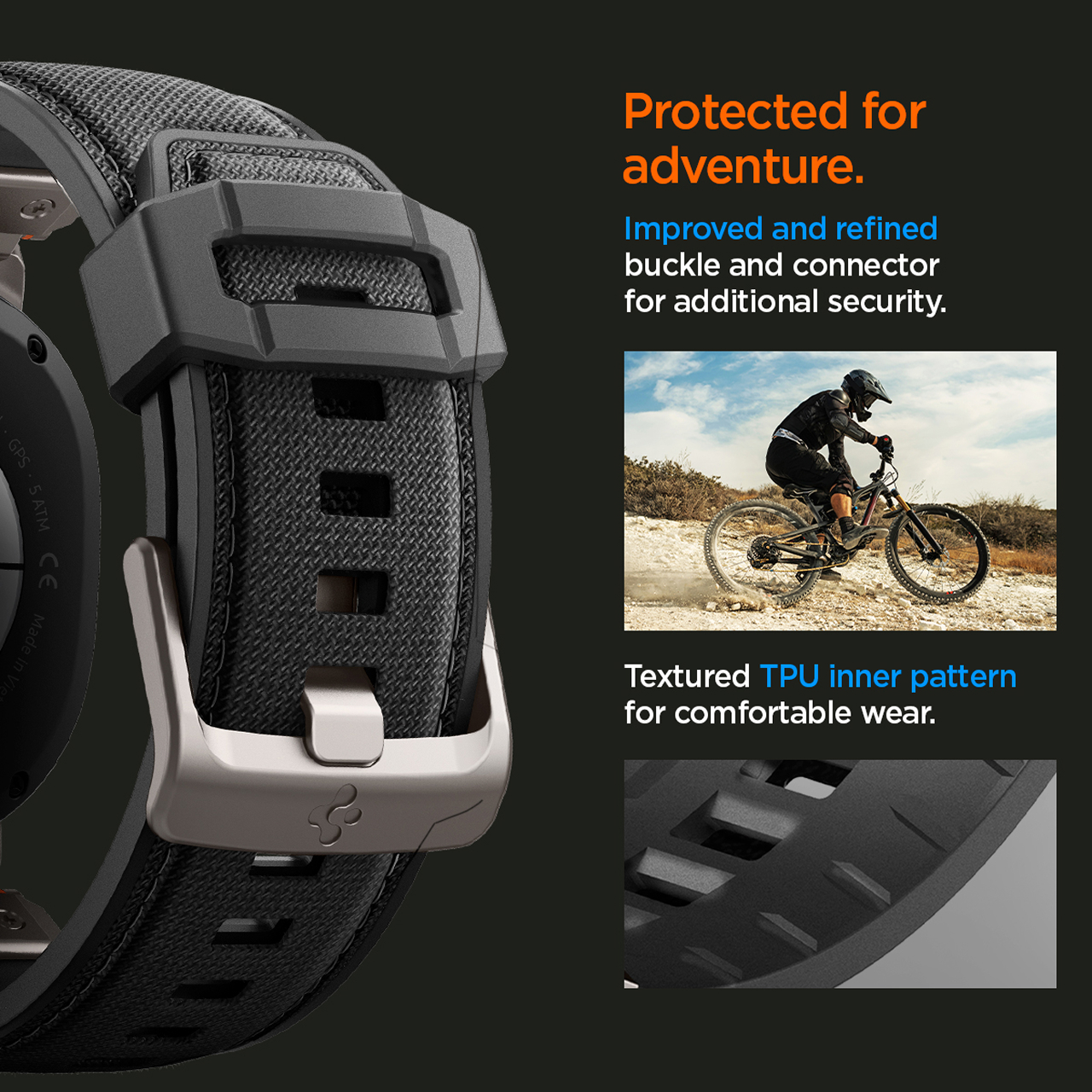 Spigen Galaxy Watch 8 (40 / 44 / 46mm) Strap Band DuraPro Armor - Black AMP10118