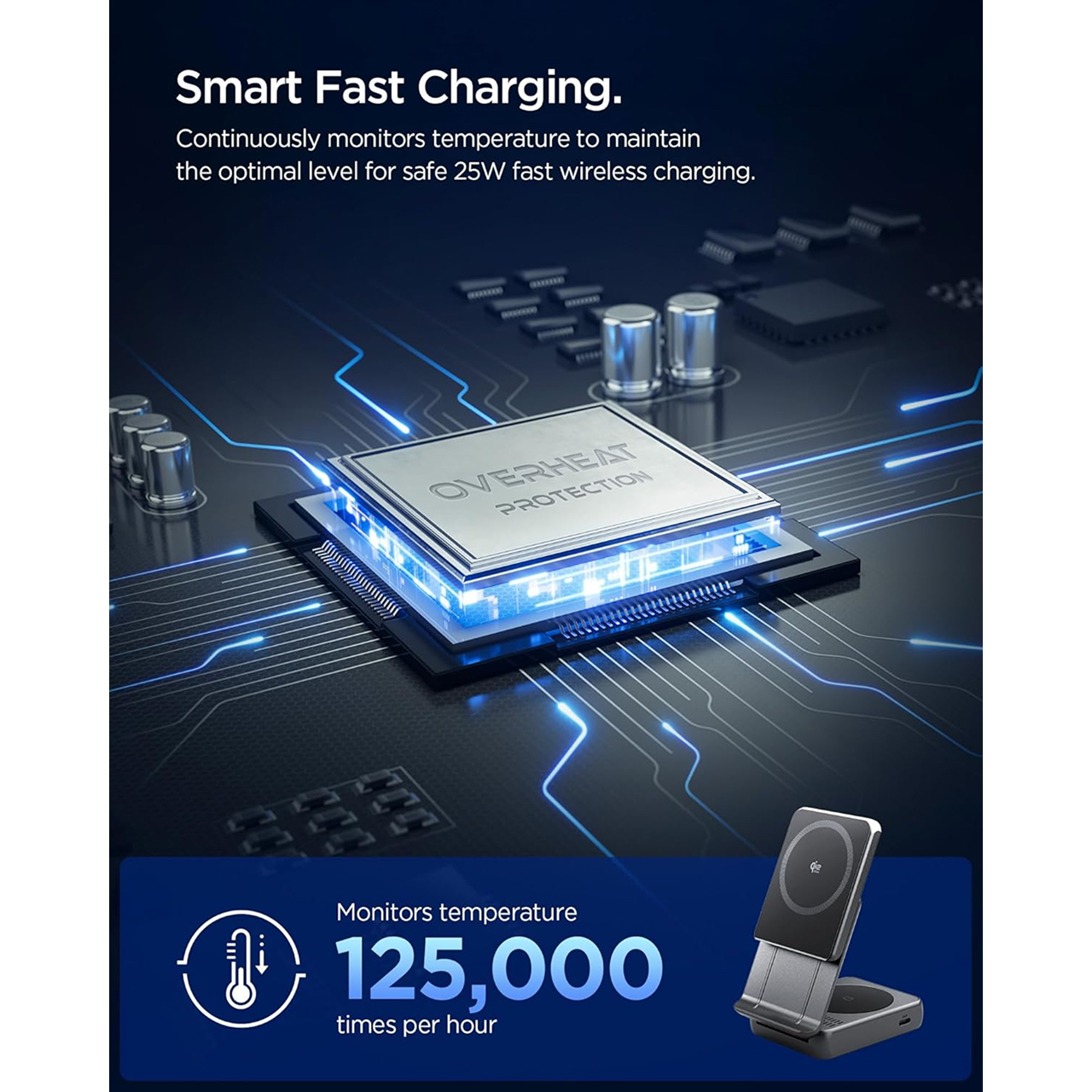 Spigen Magsafe Wireless Charger Stand 2 in 1 Essential MagFit Qi2.2 25w - Black EF302MOQ ACH10399