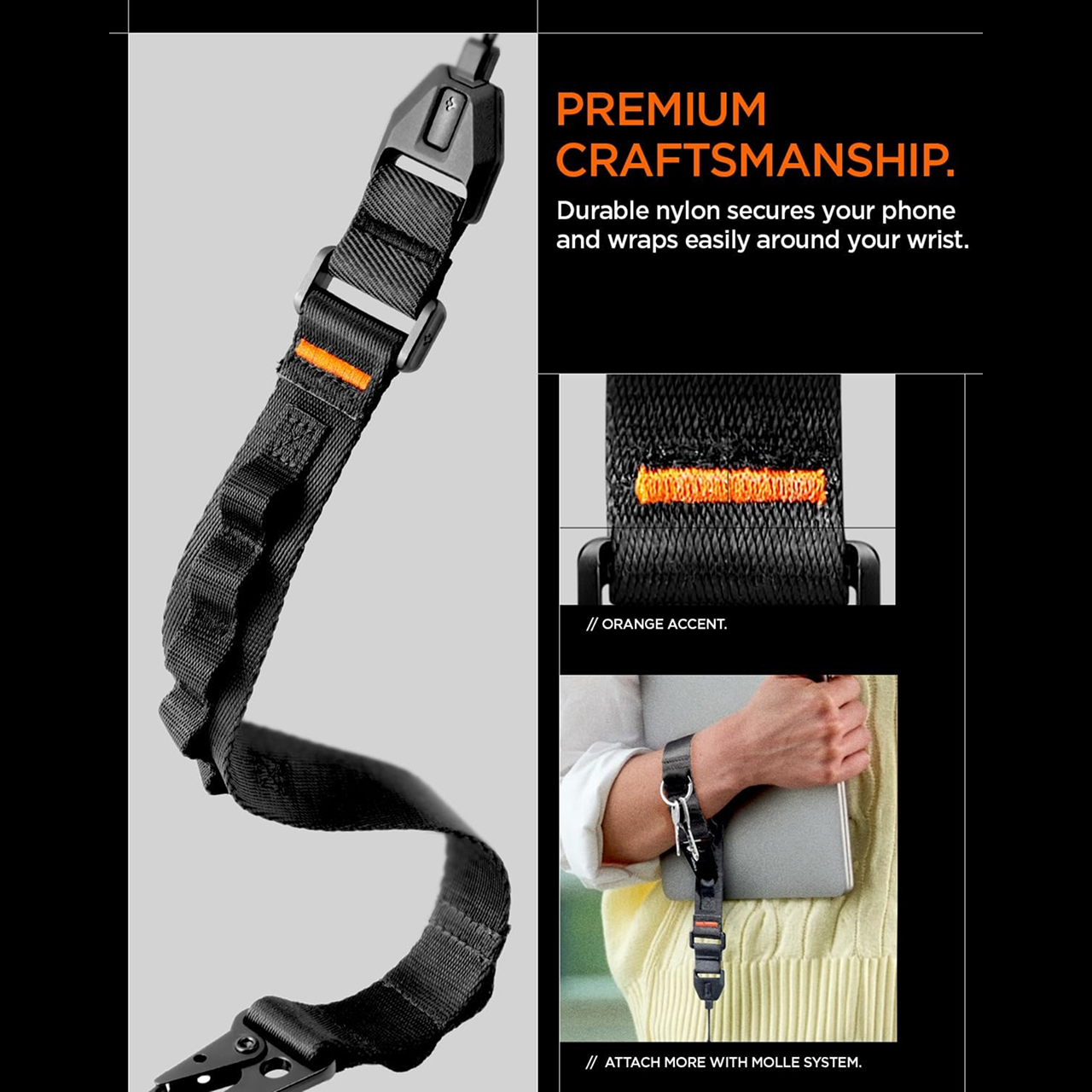 Spigen Strap Wrist Lanyard Strap DA30S - Black AFA10615