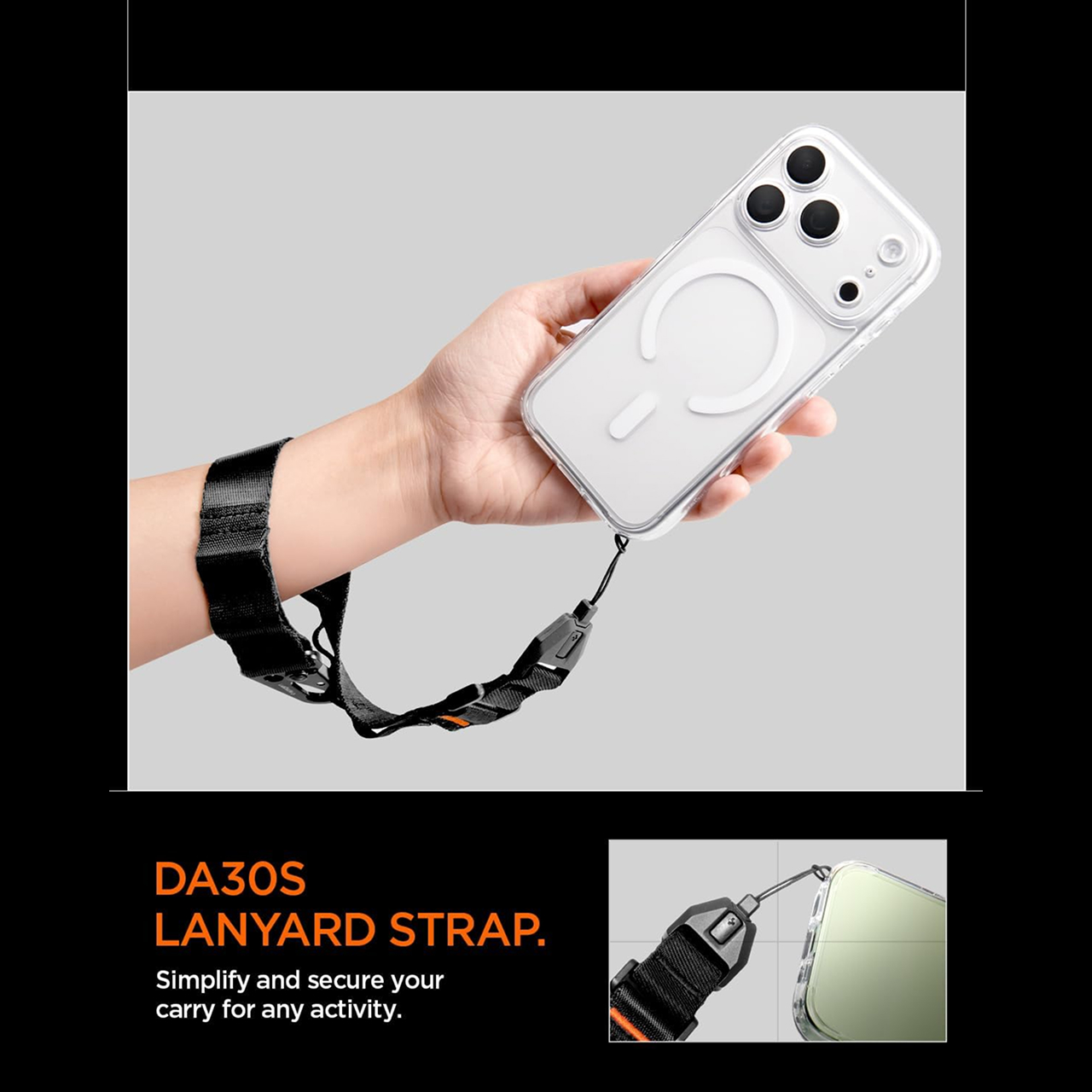 Spigen Strap Wrist Lanyard Strap DA30S - Black AFA10615