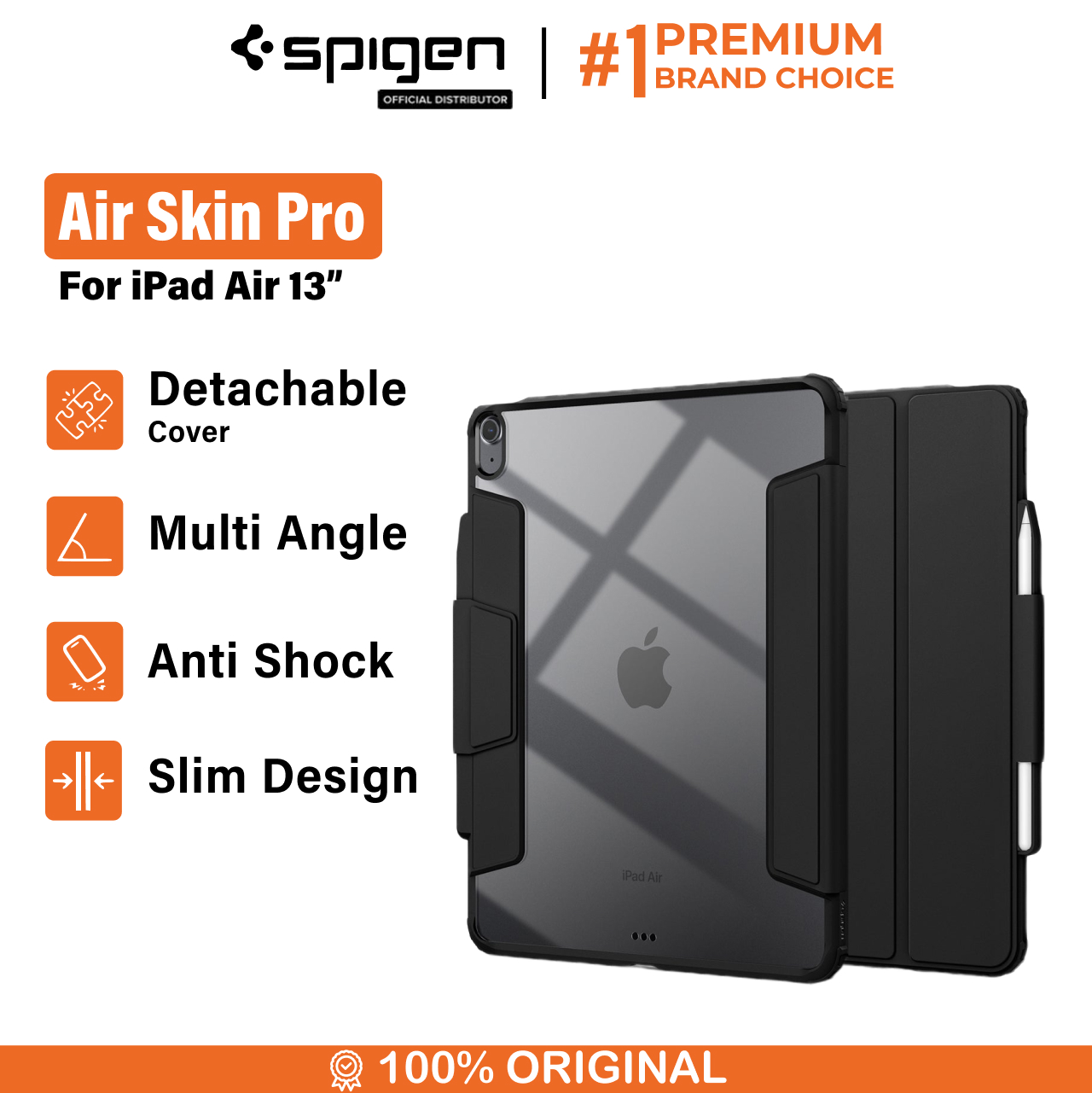 Spigen iPad Air 13" (2025 / 2024) Case Air Skin Pro - Black ACS07678