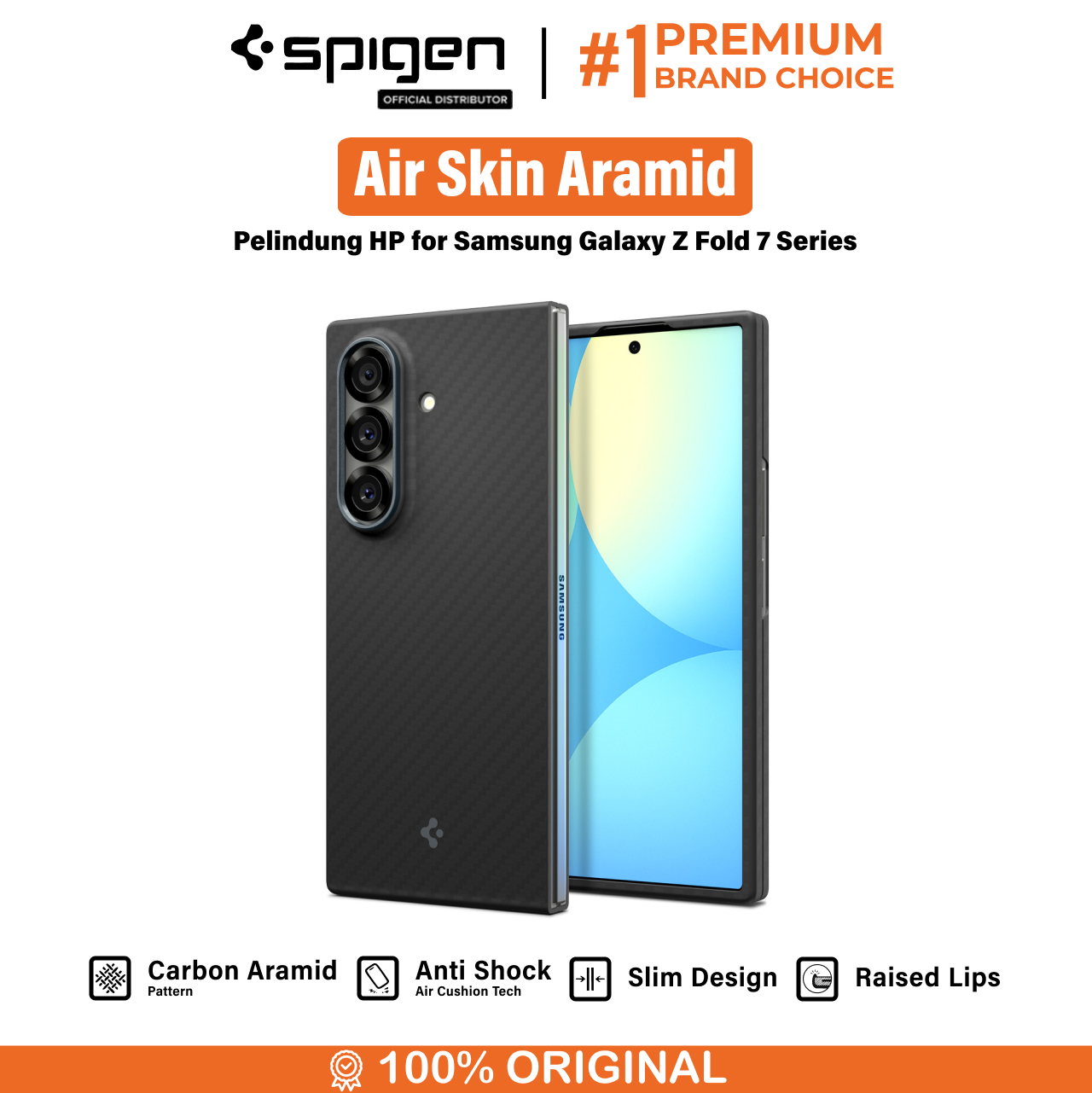 Spigen Galaxy Z Fold 7 Case Air Skin Aramid - Black ACS09555