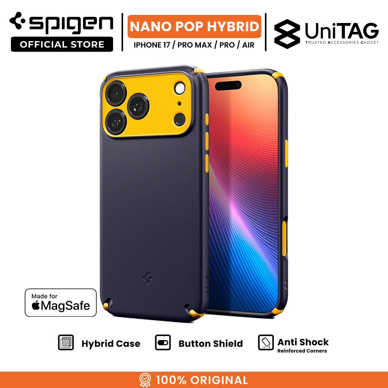 Spigen iPhone 17 Pro Case Nano Pop Hybrid MagFit - Blueberry Navy ACS11149 (Offline SKU)
