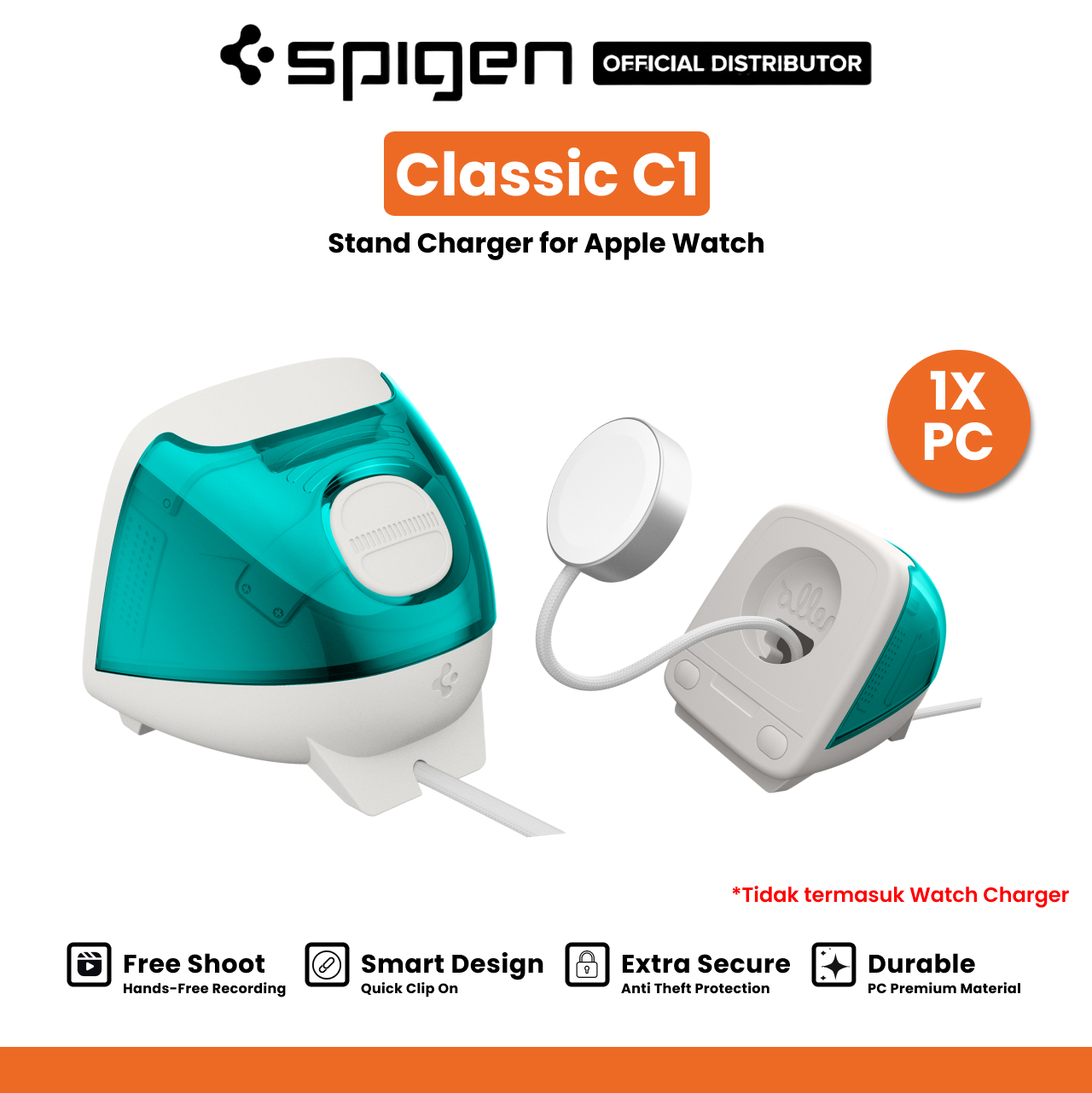 Spigen Charging Stand Apple Watch (All Apple Watch) Classic C1 - Bondi Blue AMP09339