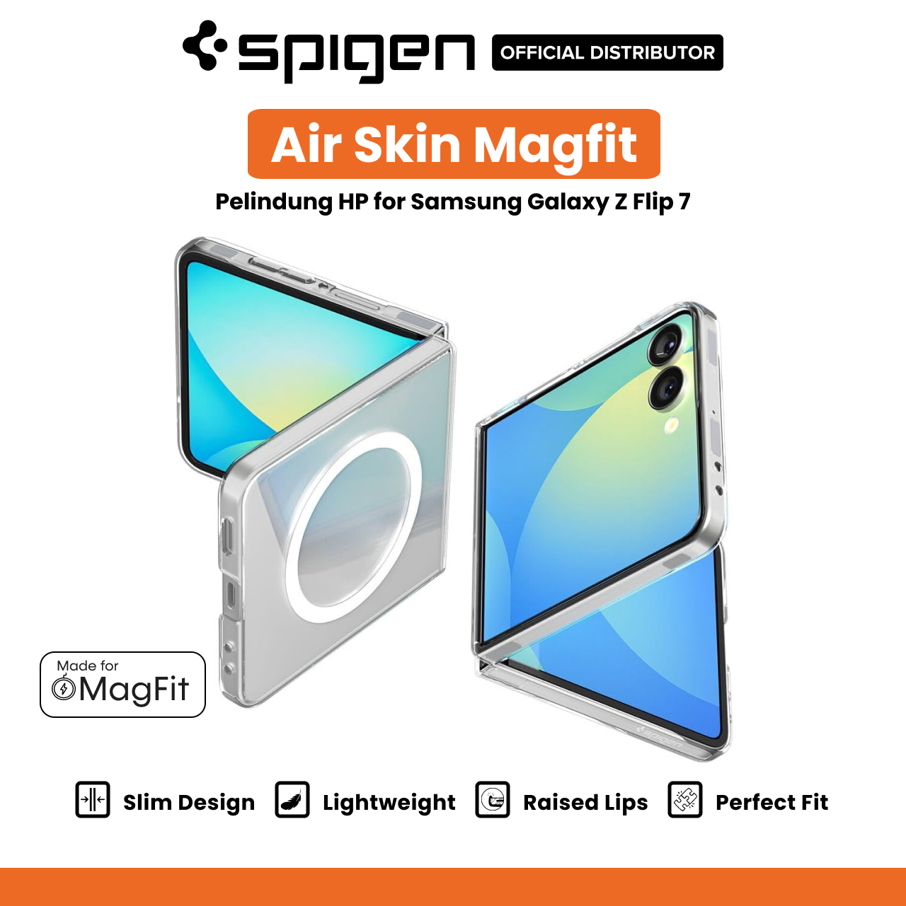 Spigen Galaxy Z Flip 7 Case Air Skin Magfit - Clear White ACS09556