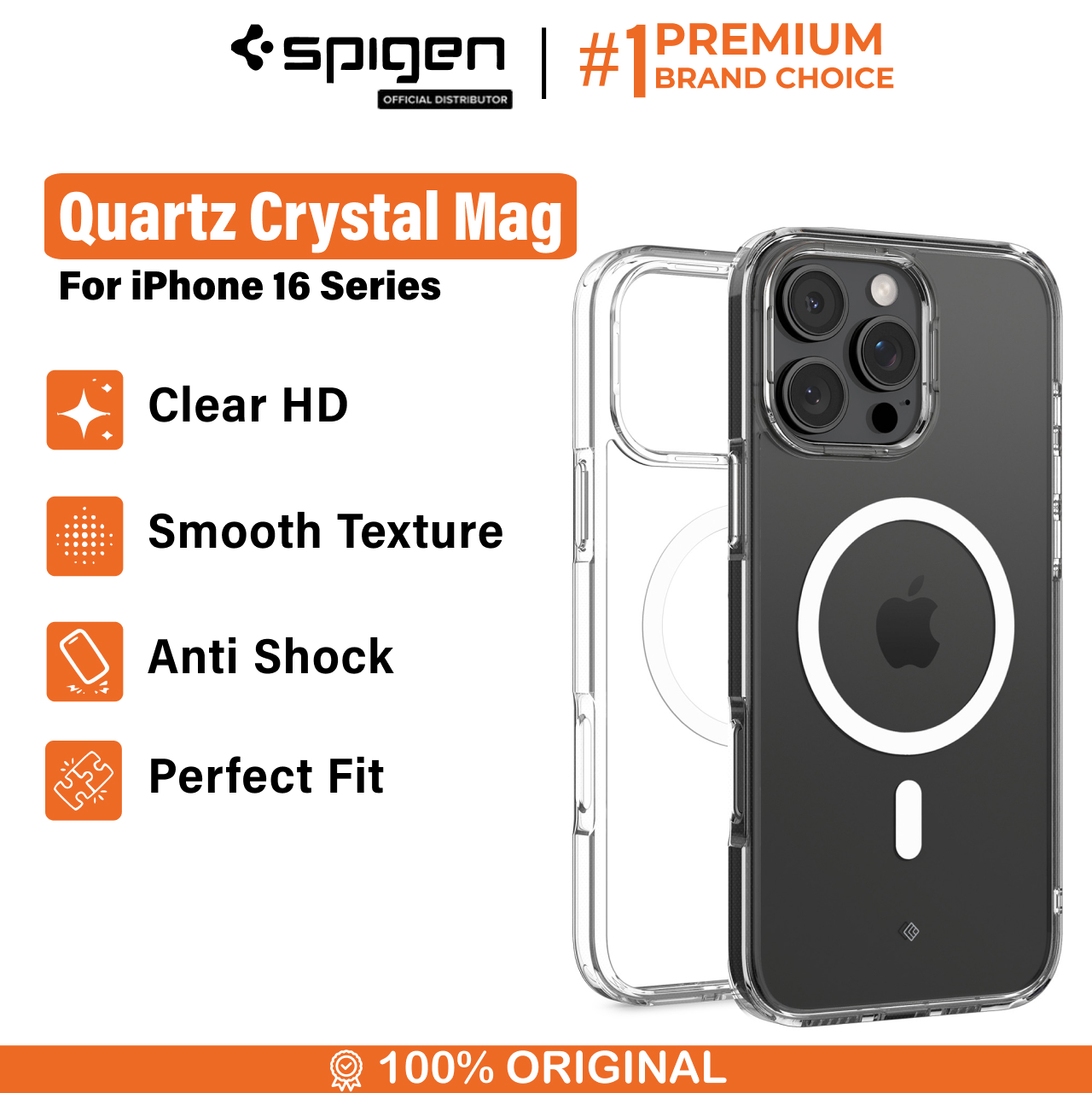 Case iPhone 16 Pro Max Plus Caseology by Spigen Quartz Crystal MagFit MagSafe Anti Shock Casing