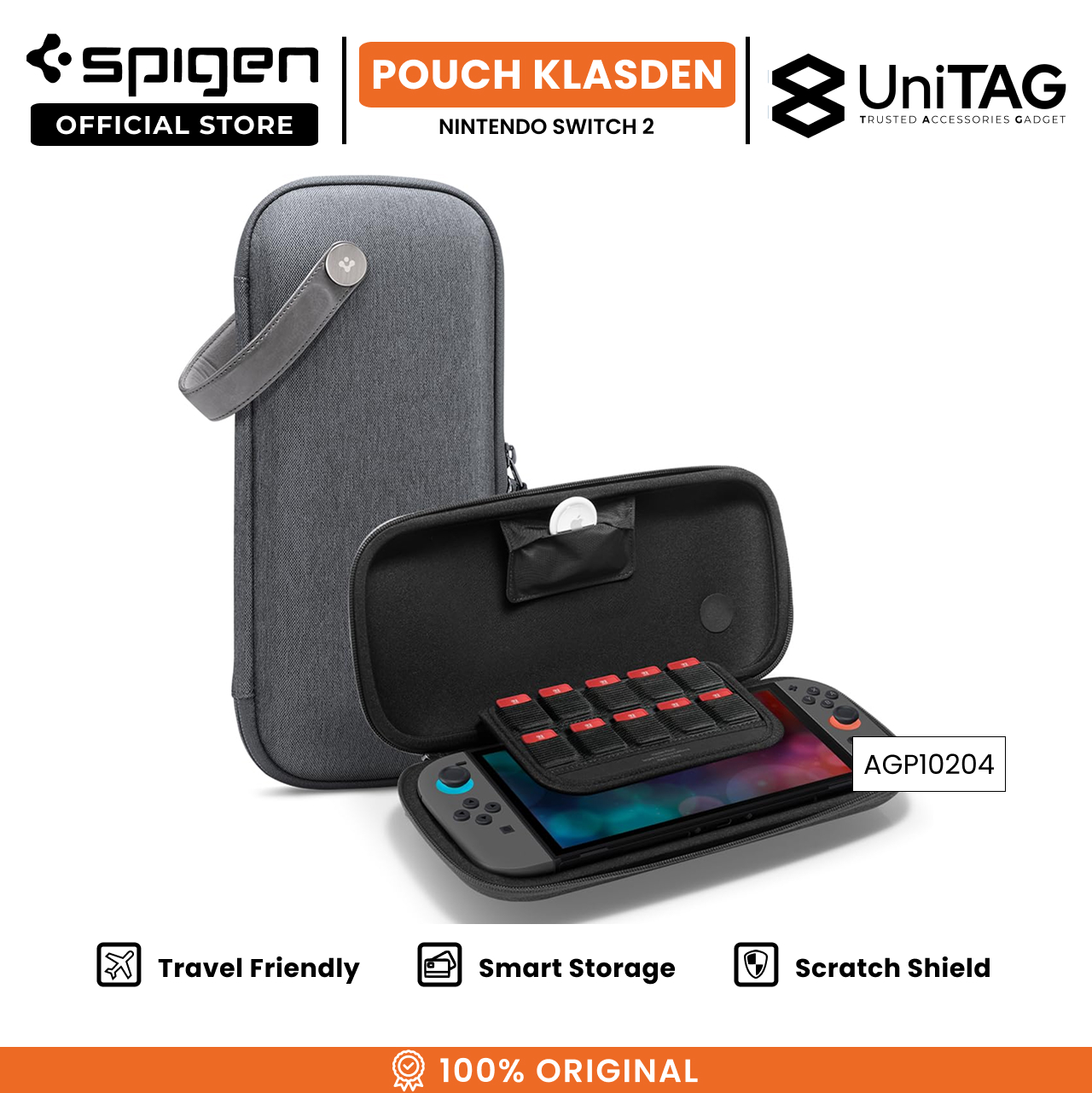 Spigen Nintendo Switch 2 Pouch Klasden V2 - Charcoal Gray AGP10204