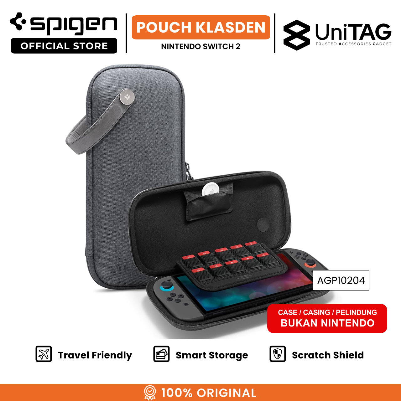 Spigen Nintendo Switch 2 Pouch Klasden V2 - Charcoal Gray AGP10204