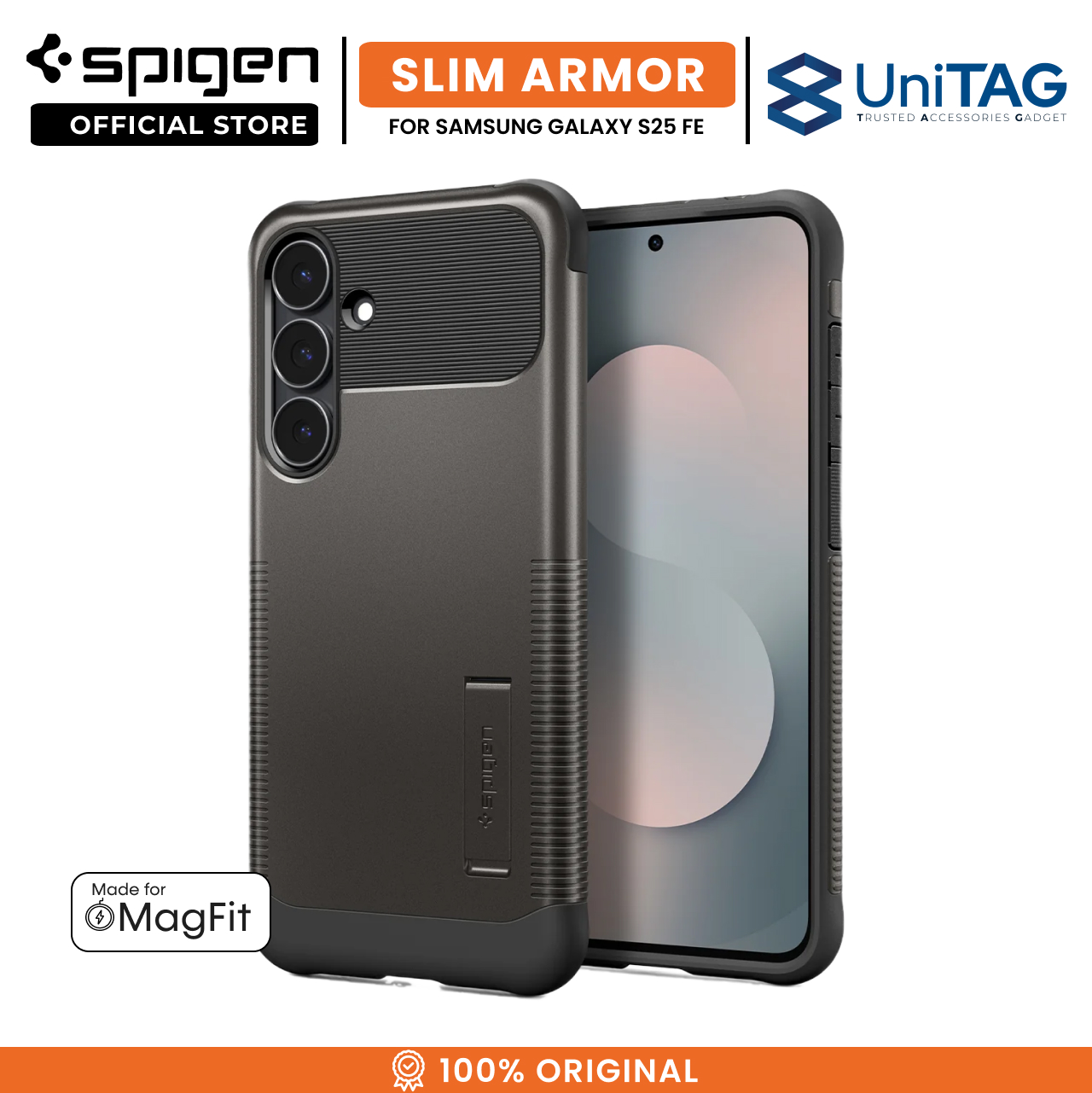 Spigen Samsung Galaxy S25 FE Case Slim Armor MagFit - Gunmetal ACS10230