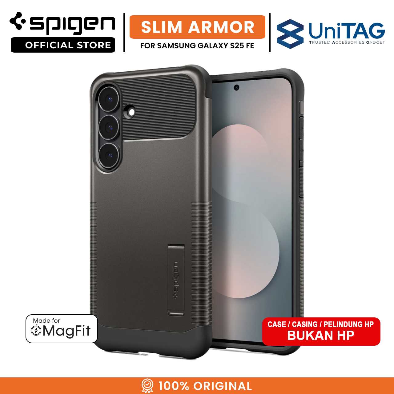Spigen Samsung Galaxy S25 FE Case Slim Armor MagFit - Gunmetal ACS10230