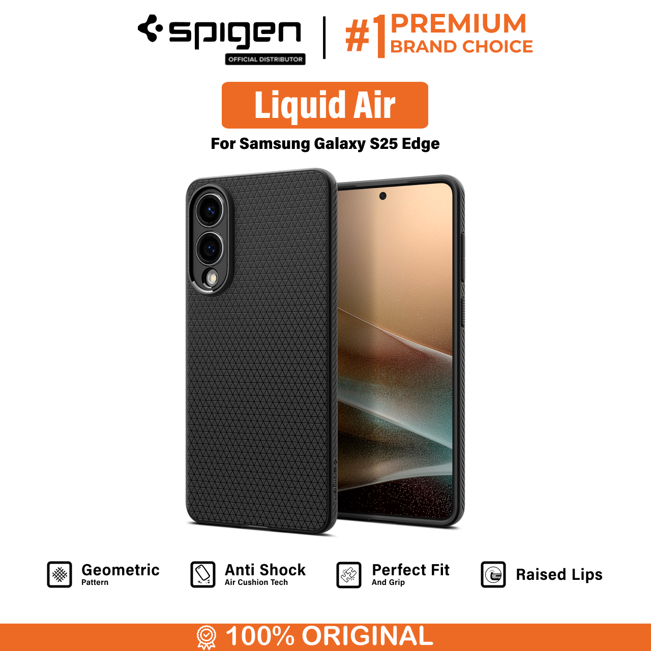 Spigen Galaxy S25 Edge Case Liquid Air - Matte Black ACS09420