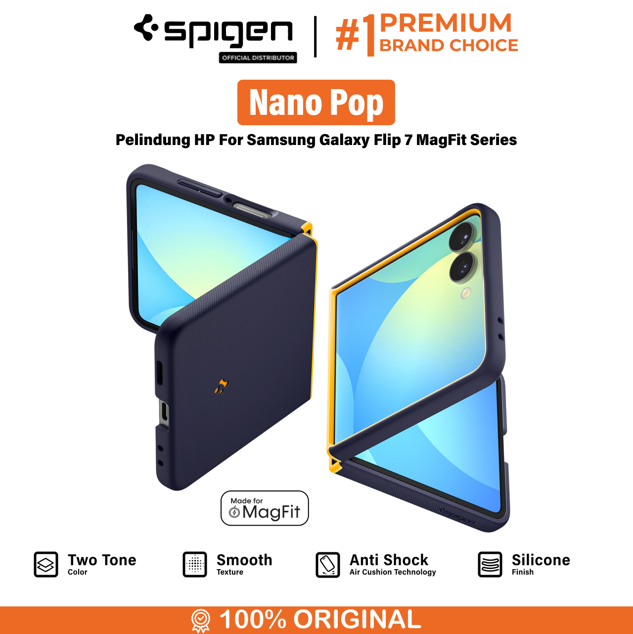 Spigen Galaxy Z Flip 7 Case Nano Pop MagFit - Blueberry Navy ACS09563