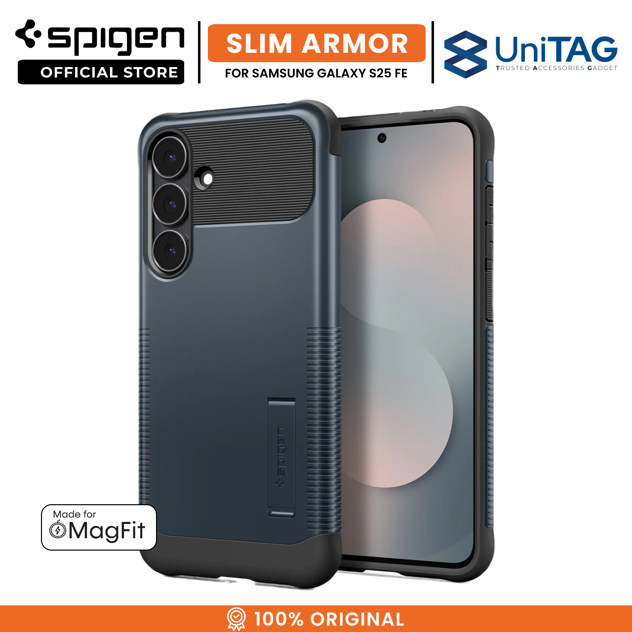 Spigen Samsung Galaxy S25 FE Case Slim Armor MagFit - Metal Slate ACS10022 (Offline SKU)