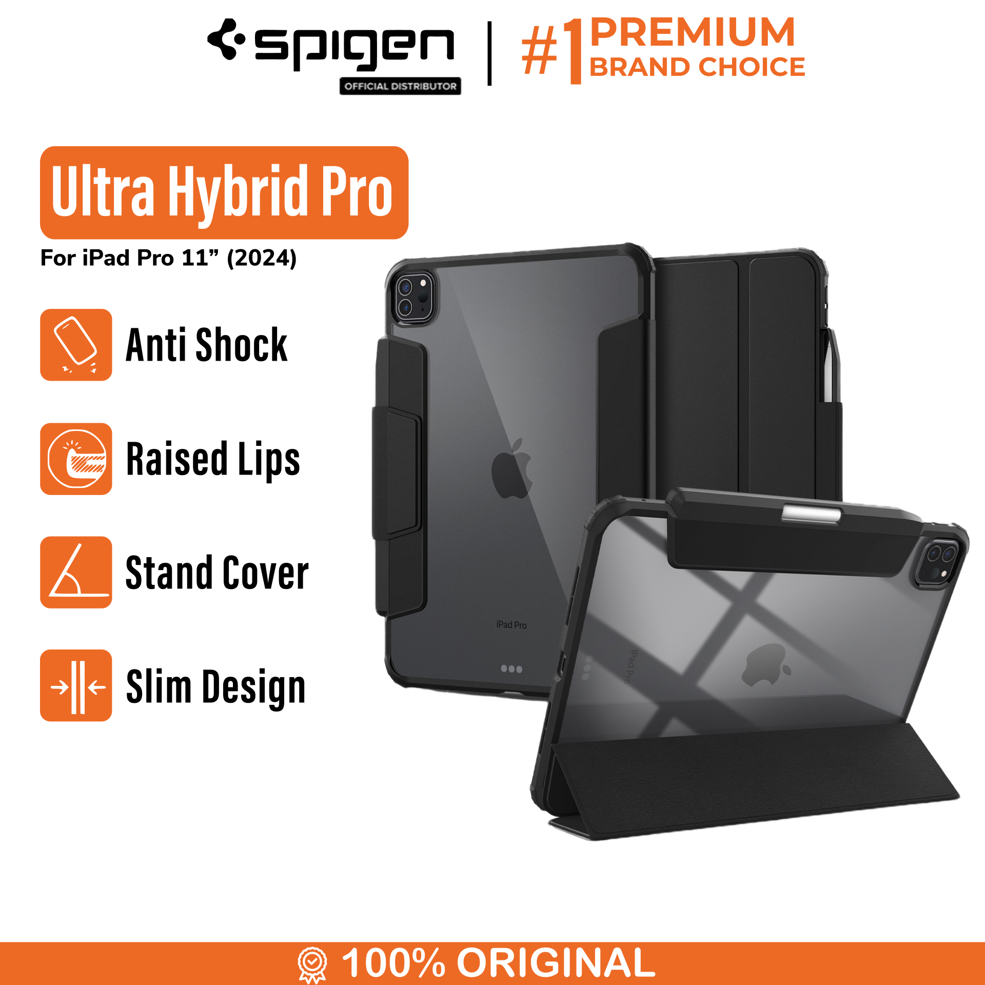 Spigen iPad Pro 11" (2025 / 2024) Case Ultra Hybrid Pro - Black ACS07016