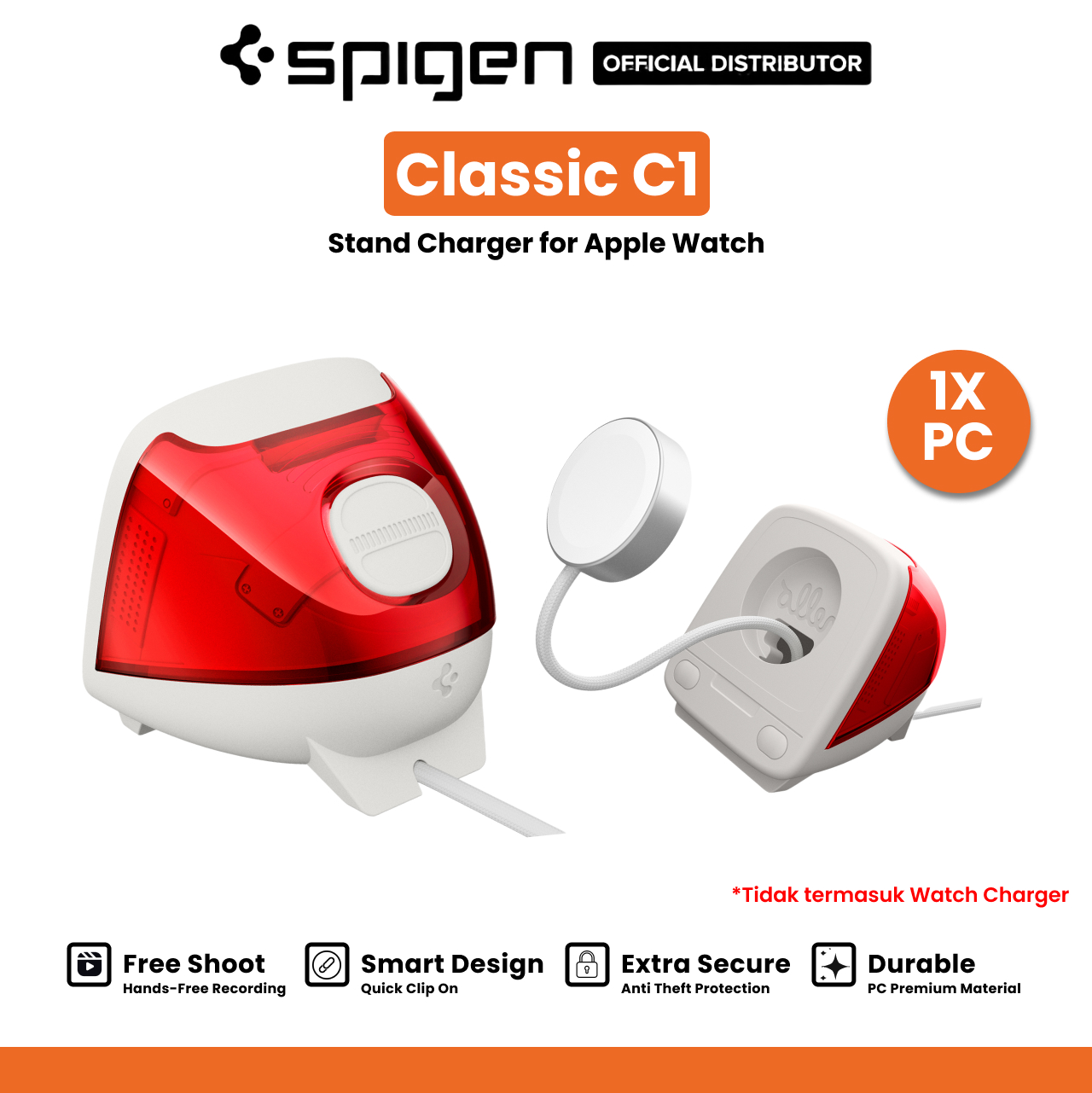 Spigen Charging Stand Apple Watch (All Apple Watch) Classic C1 - Ruby AMP09341