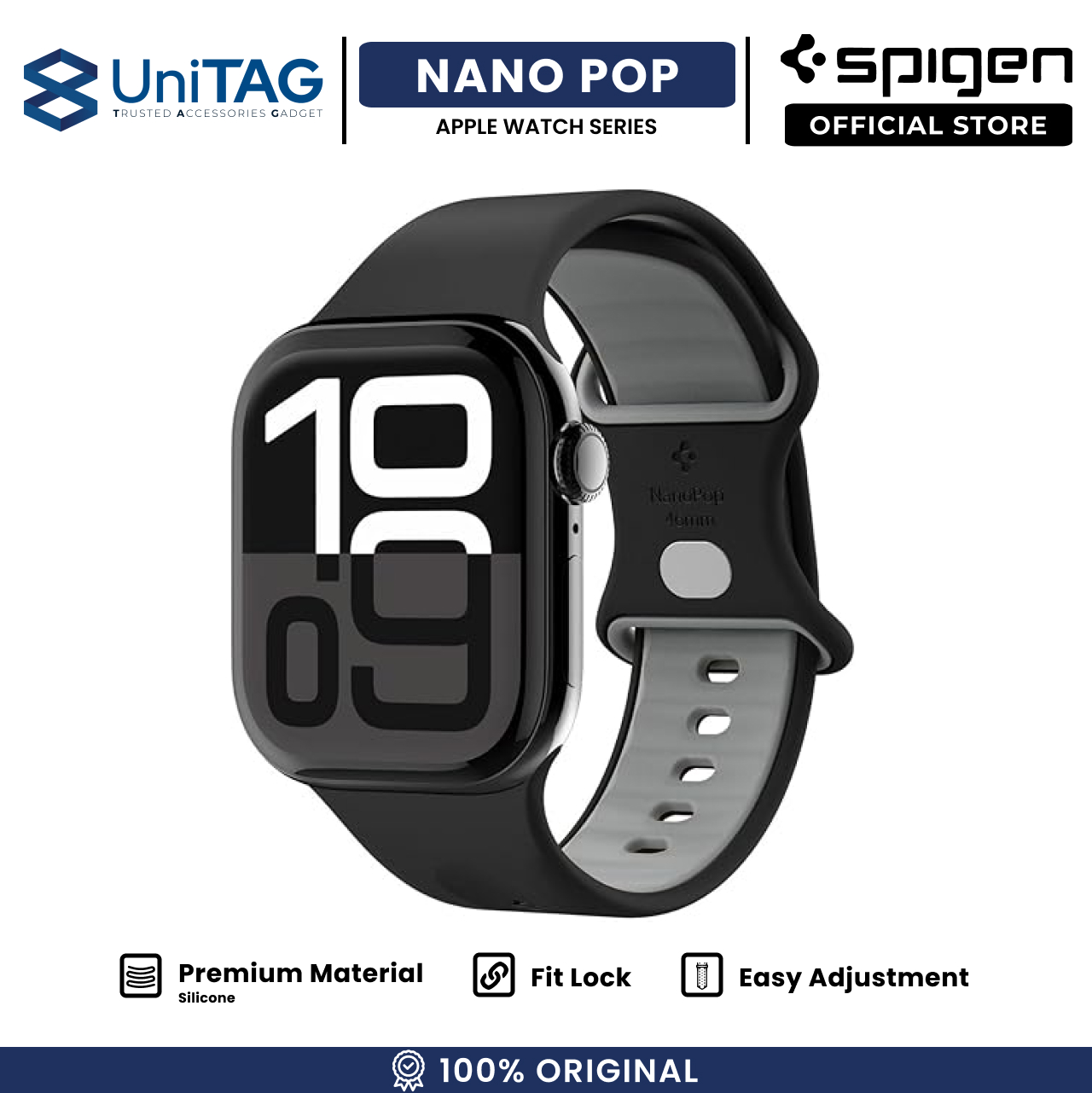 Spigen Apple Watch 49mm / 46mm / 45mm / 44mm / 42mm (Series 3 / 2 / 1) Strap Band Nano Pop - Blueberry Navy AMP09322