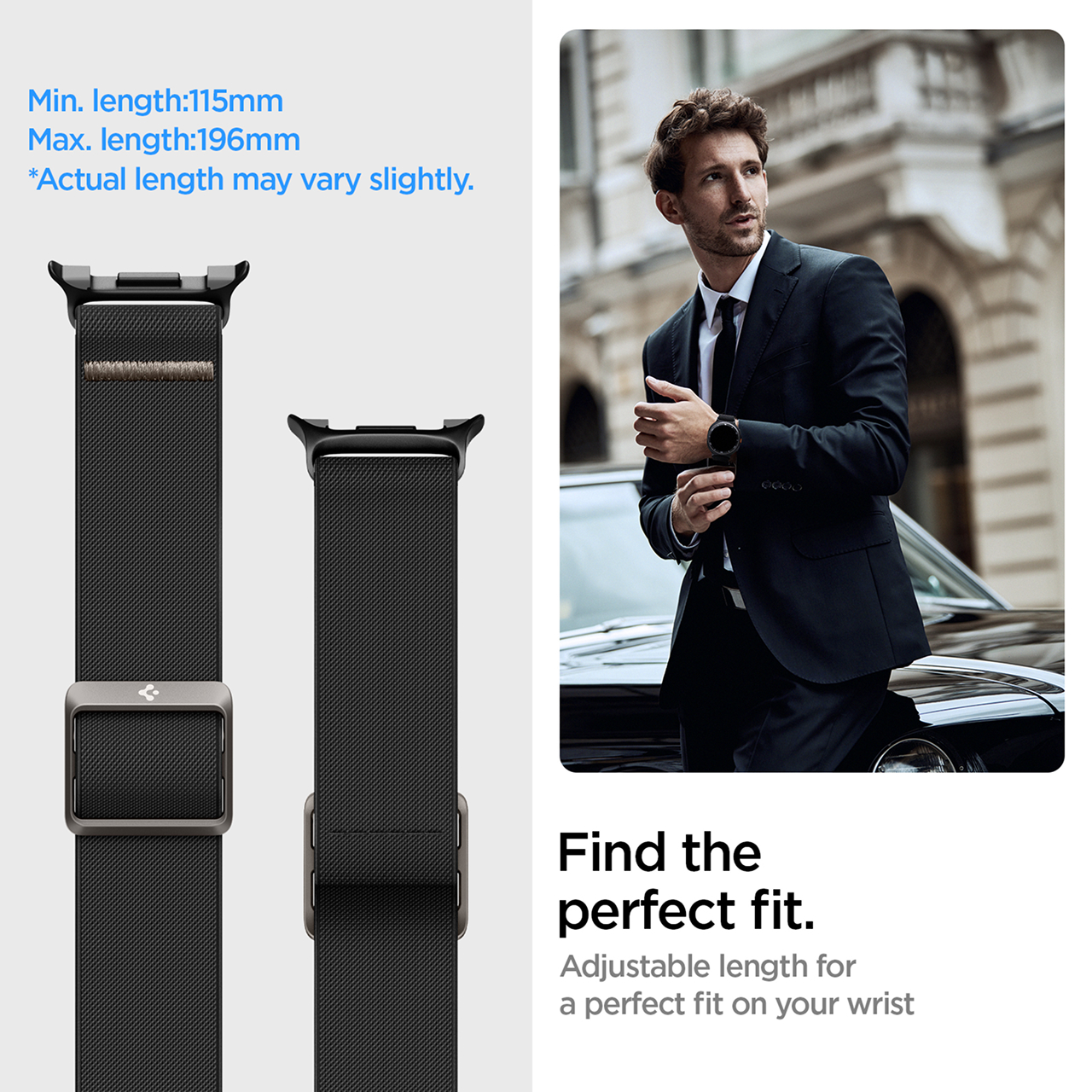 Spigen Galaxy Watch 8 (40 / 44 / 46mm) Strap Band Lite Fit - Black AMP10117