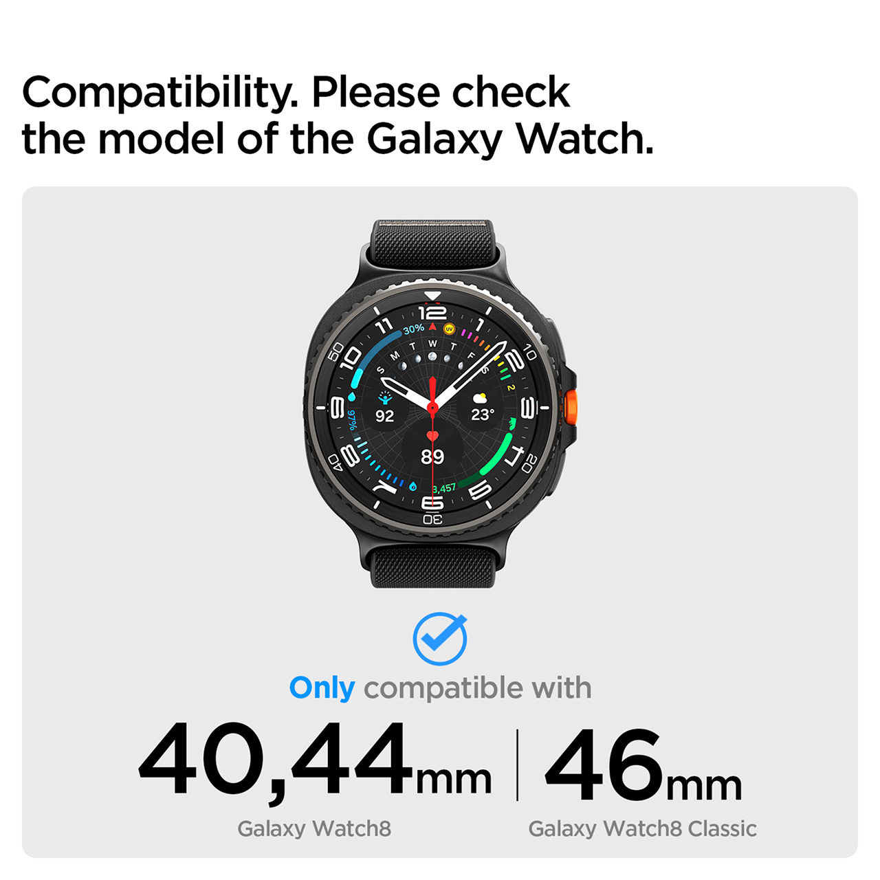 Spigen Galaxy Watch 8 (40 / 44 / 46mm) Strap Band Lite Fit - Black AMP10117