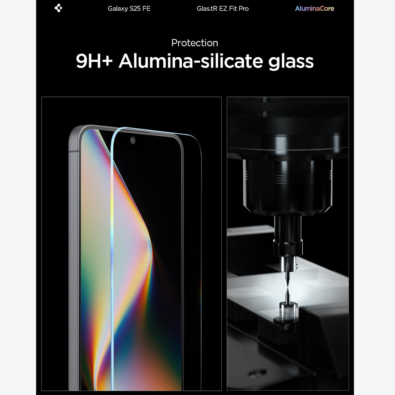 Spigen Galaxy S25 FE Tempered Glass with Tray 2 Pack GlastR EZ Fit Pro - Transparancy AGL10202
