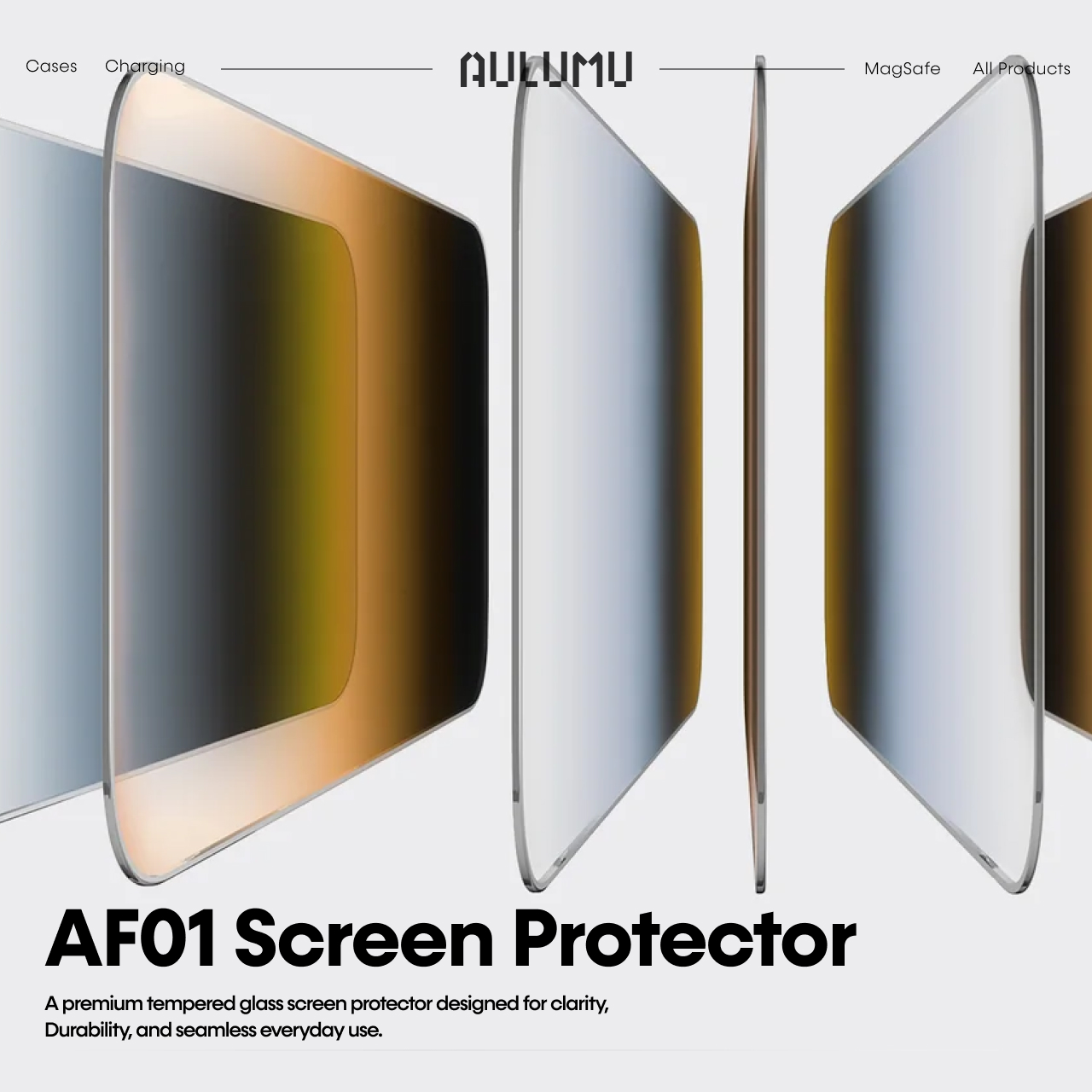 Aulumu iPhone Air Tempered Glass with Tray 1 Pack AF01 Full Cover - Clear AF01-CC-17Air