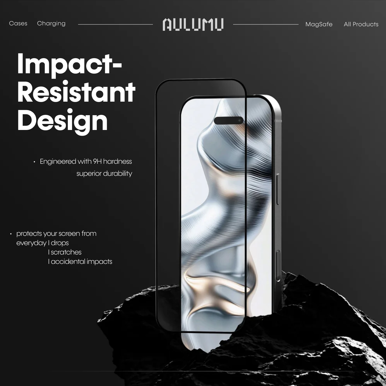 Aulumu iPhone Air Tempered Glass with Tray 1 Pack AF01 Full Cover - Clear AF01-CC-17Air
