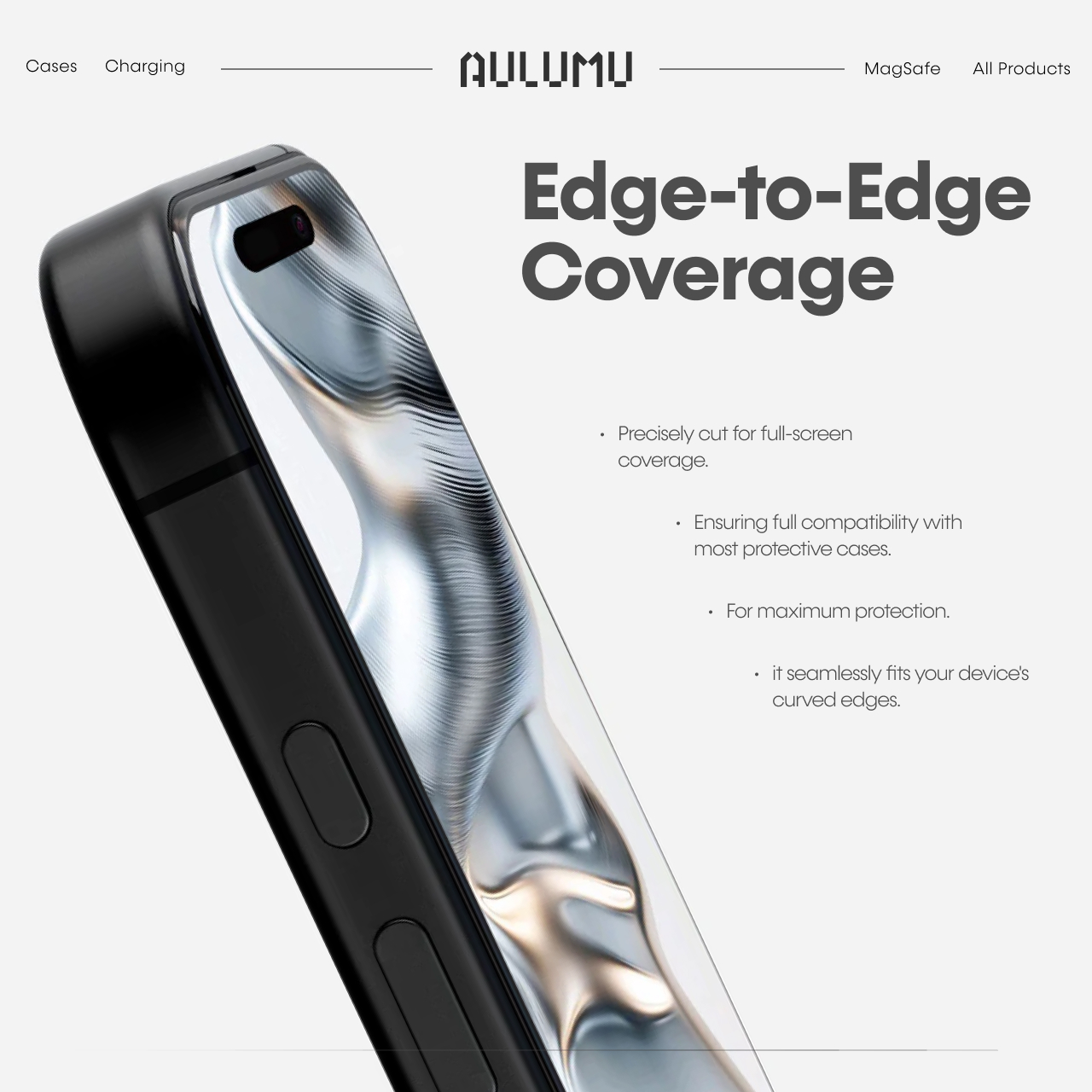 Aulumu iPhone Air Tempered Glass with Tray 1 Pack AF01 Full Cover - Clear AF01-CC-17Air